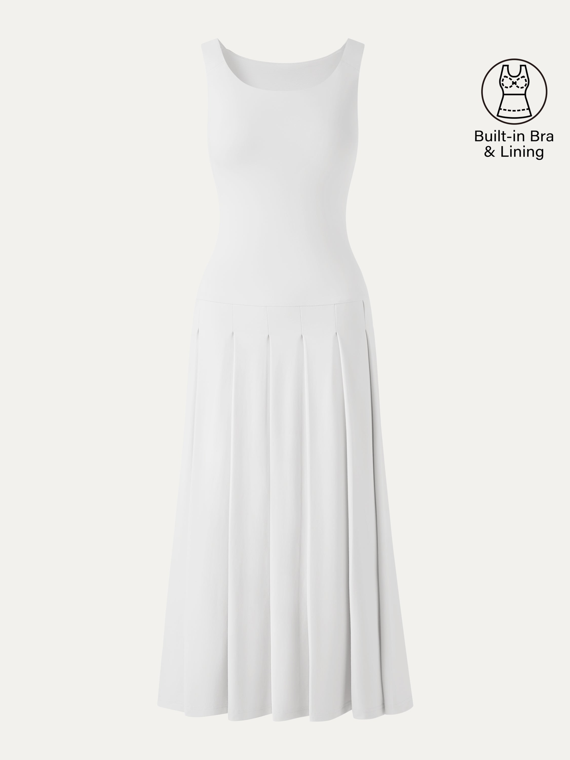OGLmove CoolTouch Multi-Wear Pleated Midi Bra Dress