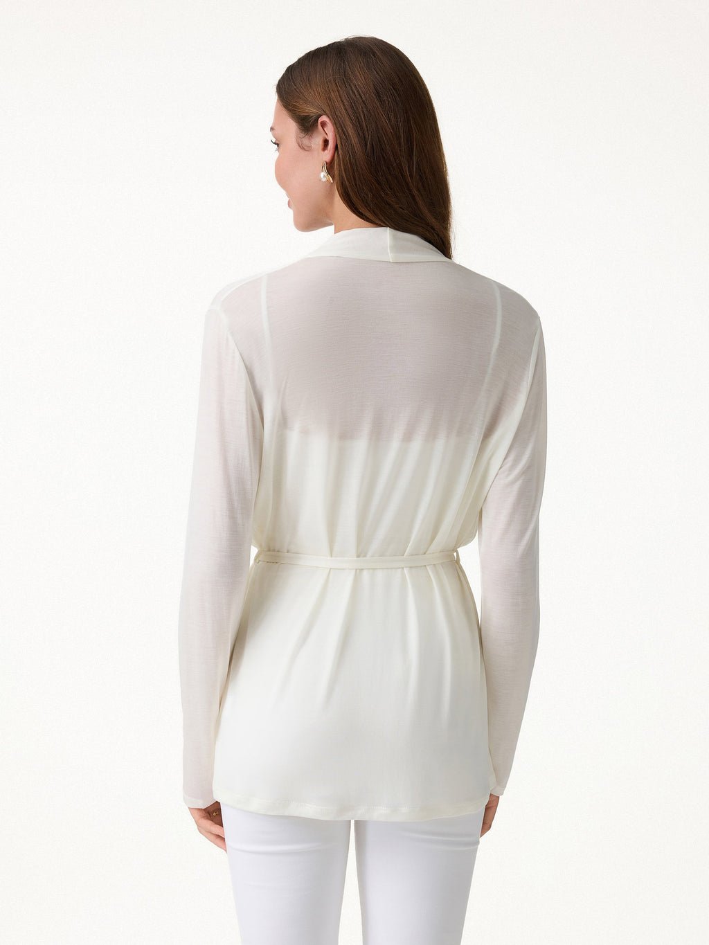 OGLmove Airy Soft Open Front Cardigan with Tie