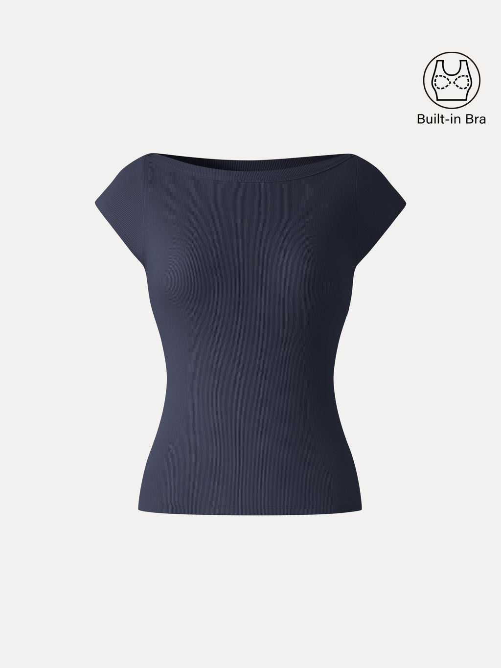 OGLmove Plantive Boatneck Cap Sleeve Bra Top