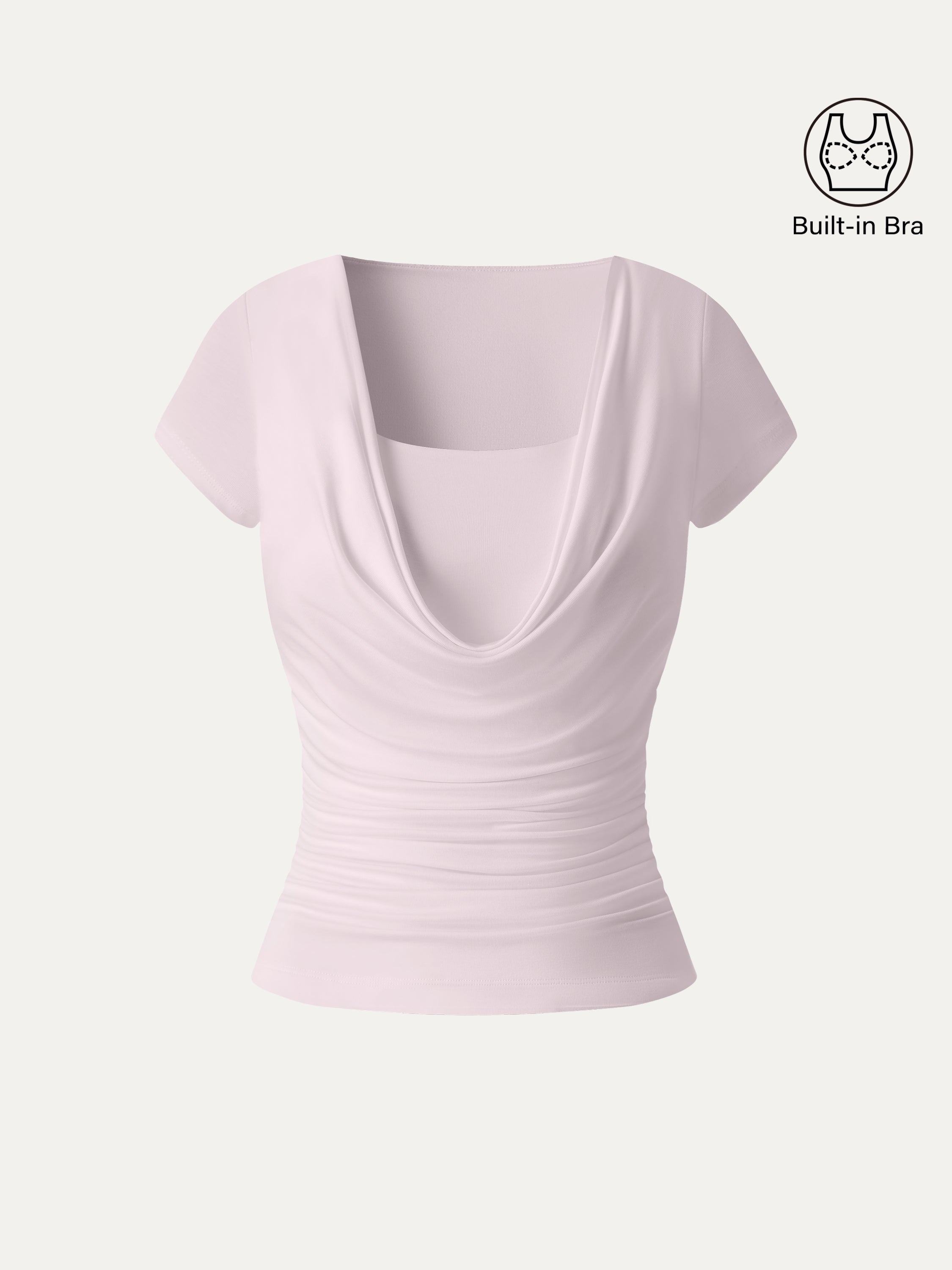 OGLmove Women's Cowl Neck Ruched Bra Top