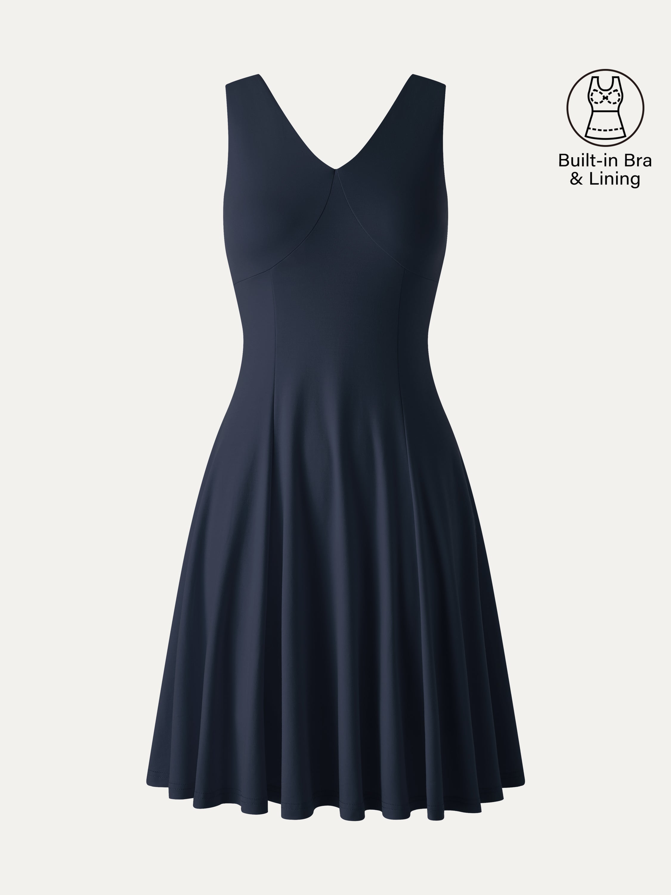 OGLmove CoolTouch V-Neck Travel Mini Dress with Pockets