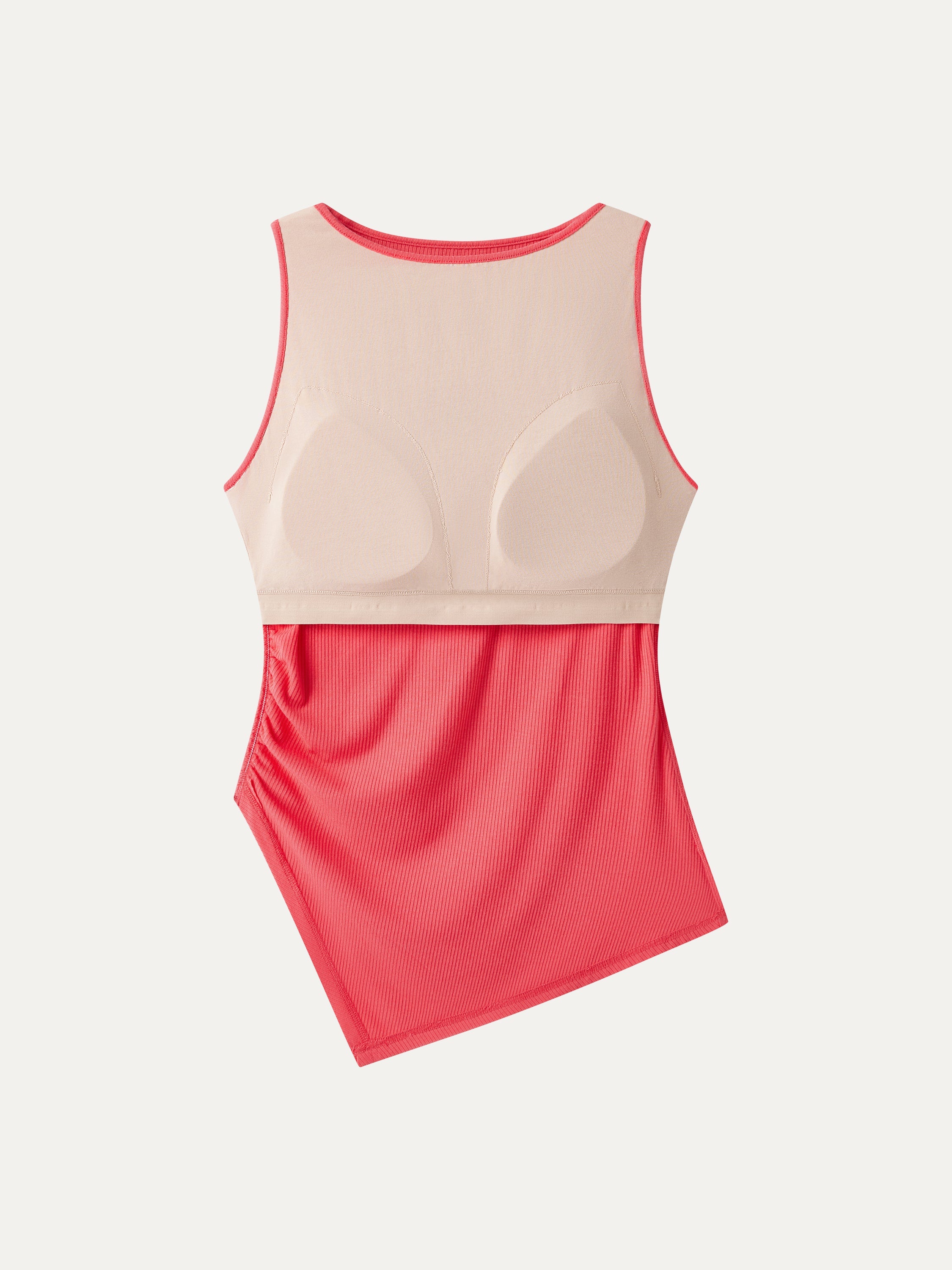 OGLmove Boatneck Ruched Asymmetrical Bra Top