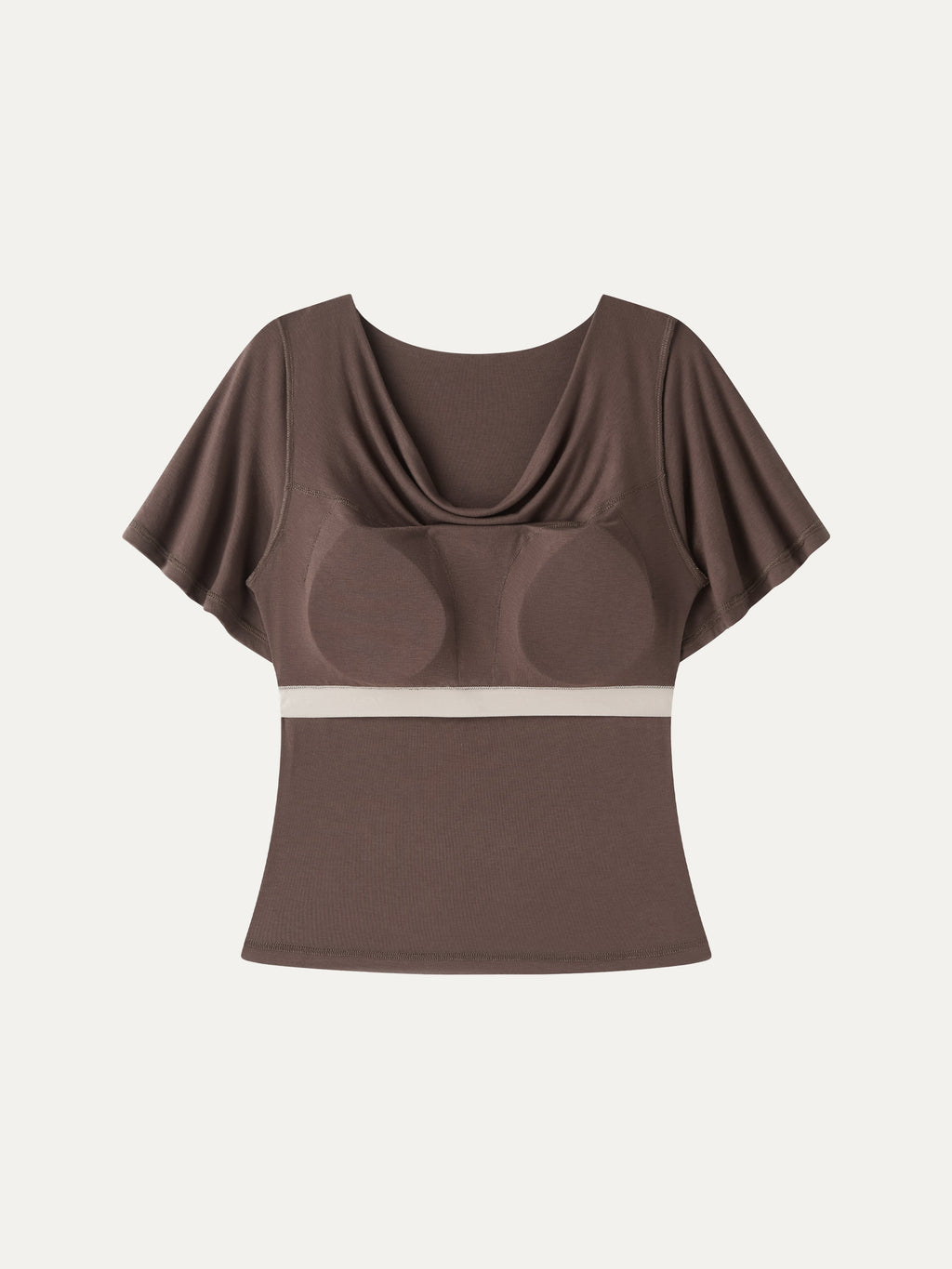 OGLmove CoolTouch Cowl Neck Flutter Sleeve Bra Top