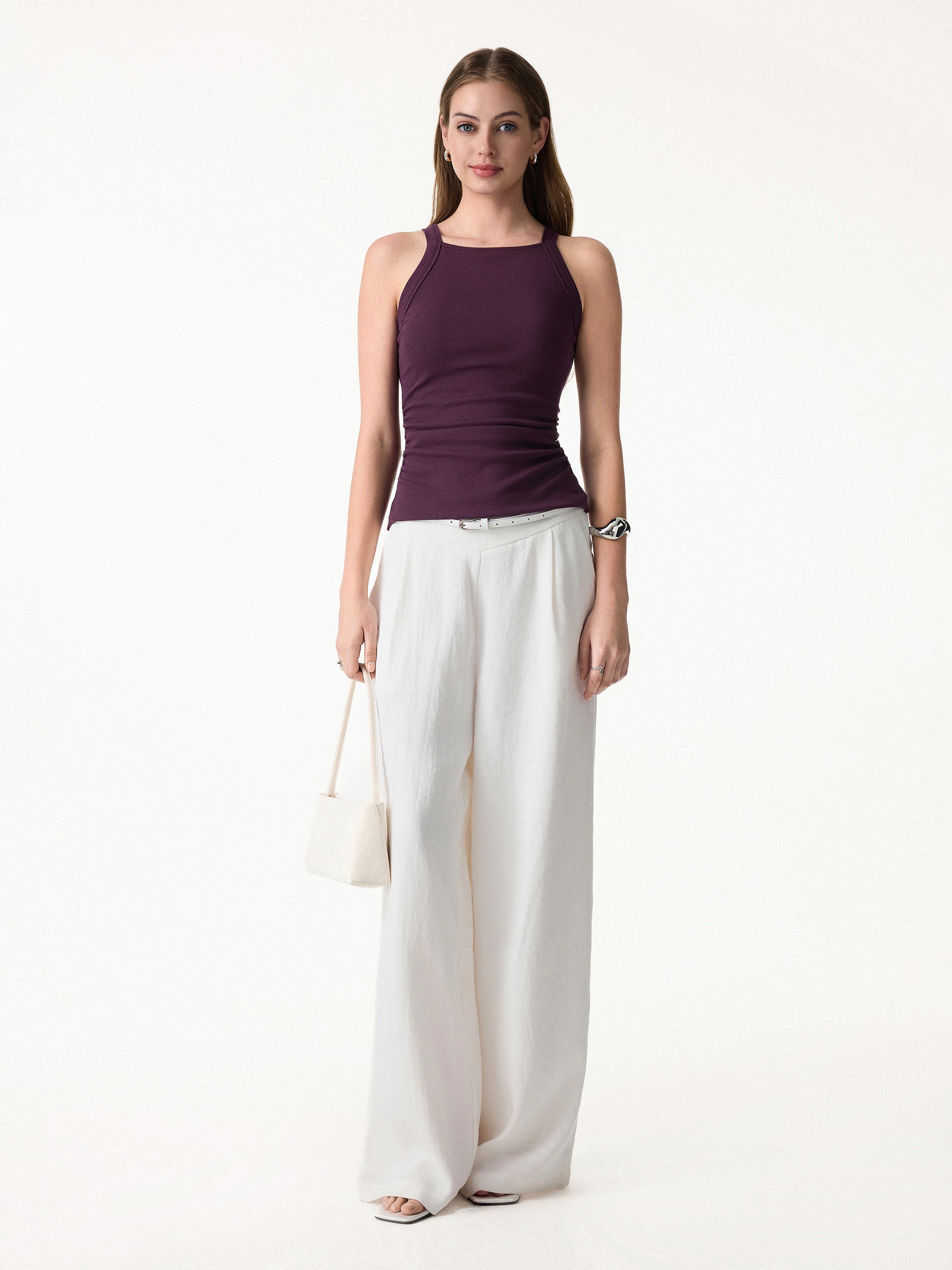 OGLmove Square Neck Ruched Rib Bra Tank