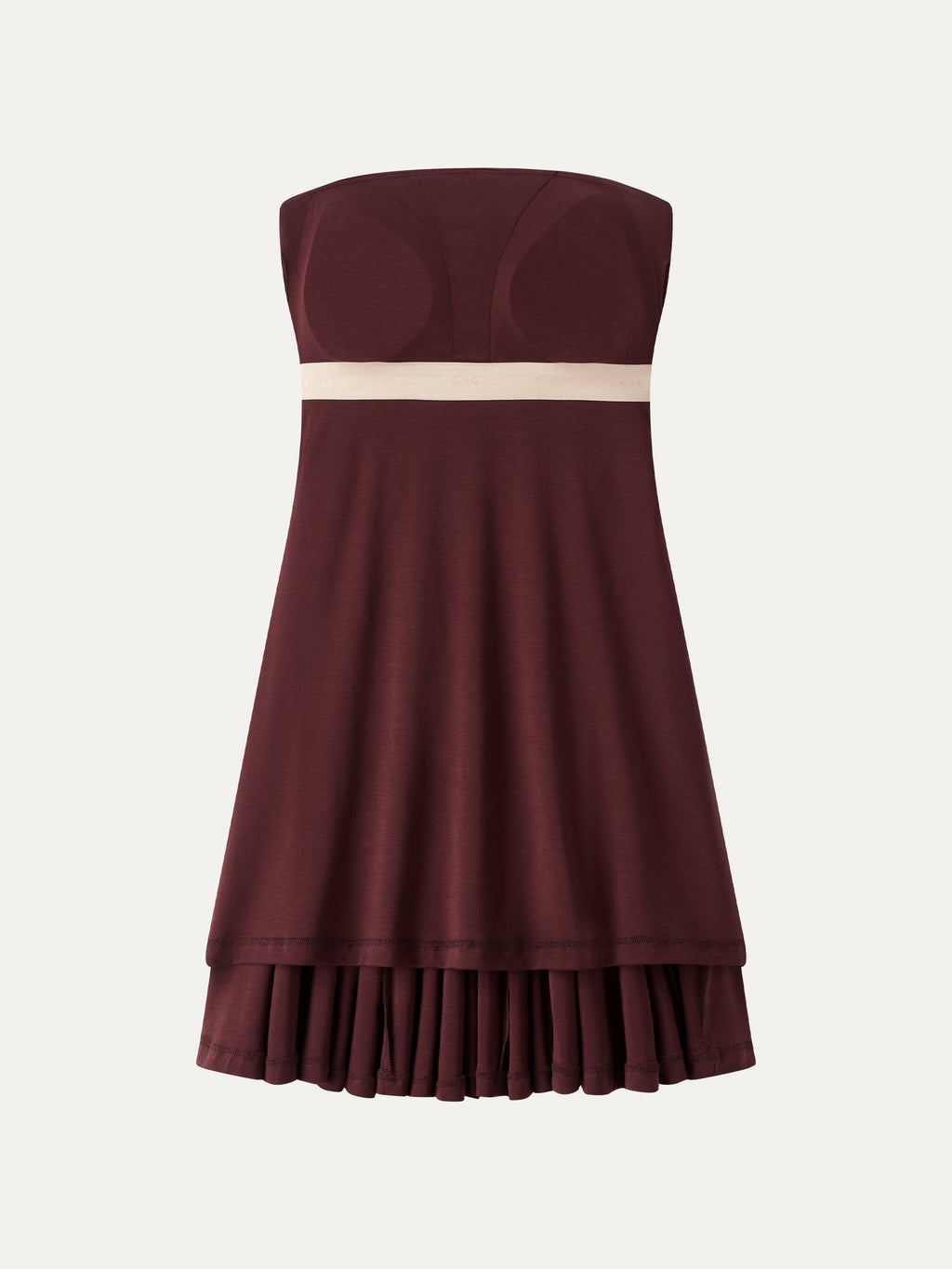 OGLmove Women's Bandeau Godet Circle Flare Mini Bra Dress
