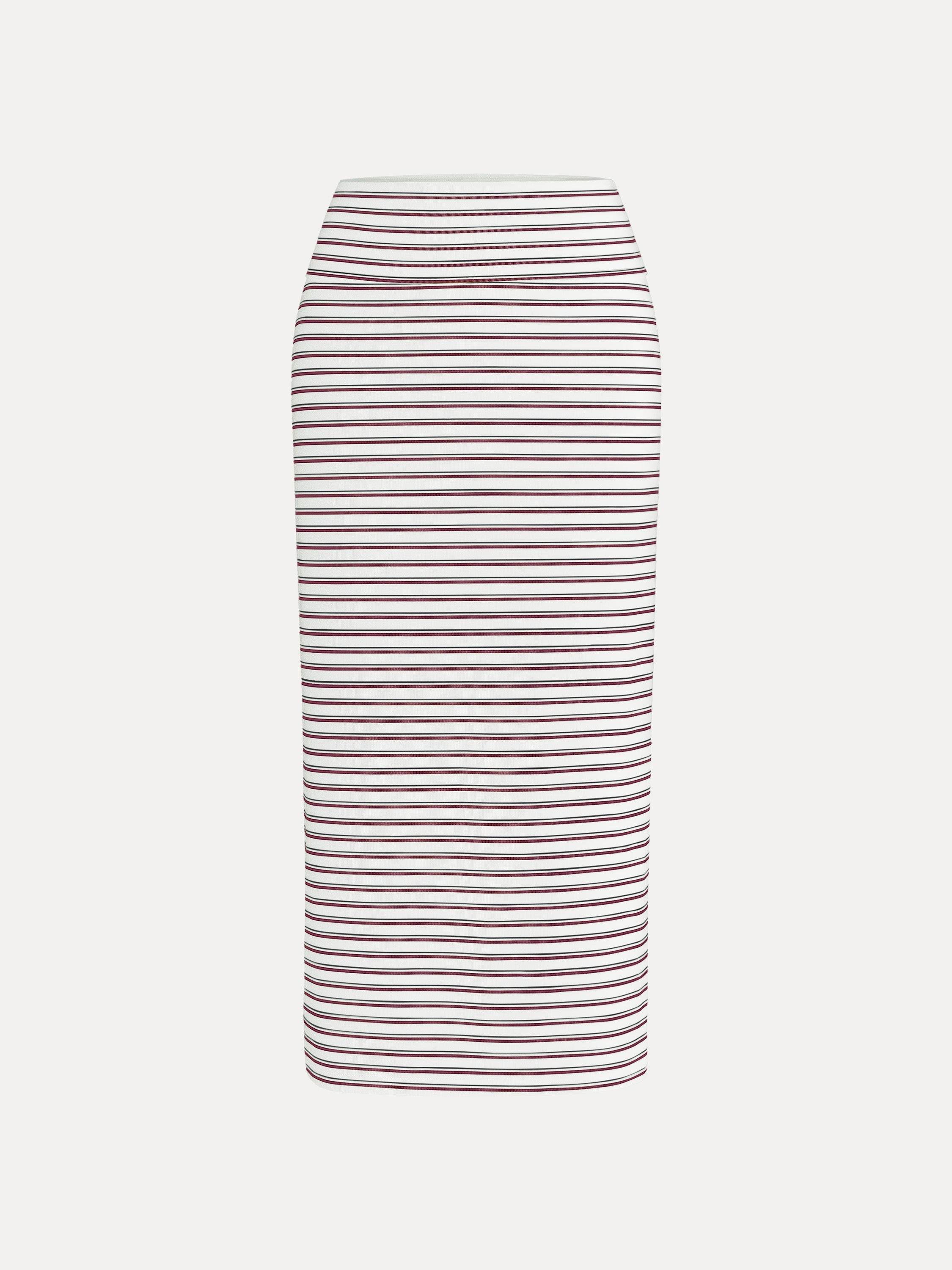 OGLmove Low Rise Folded Waist Striped Midi Skirt