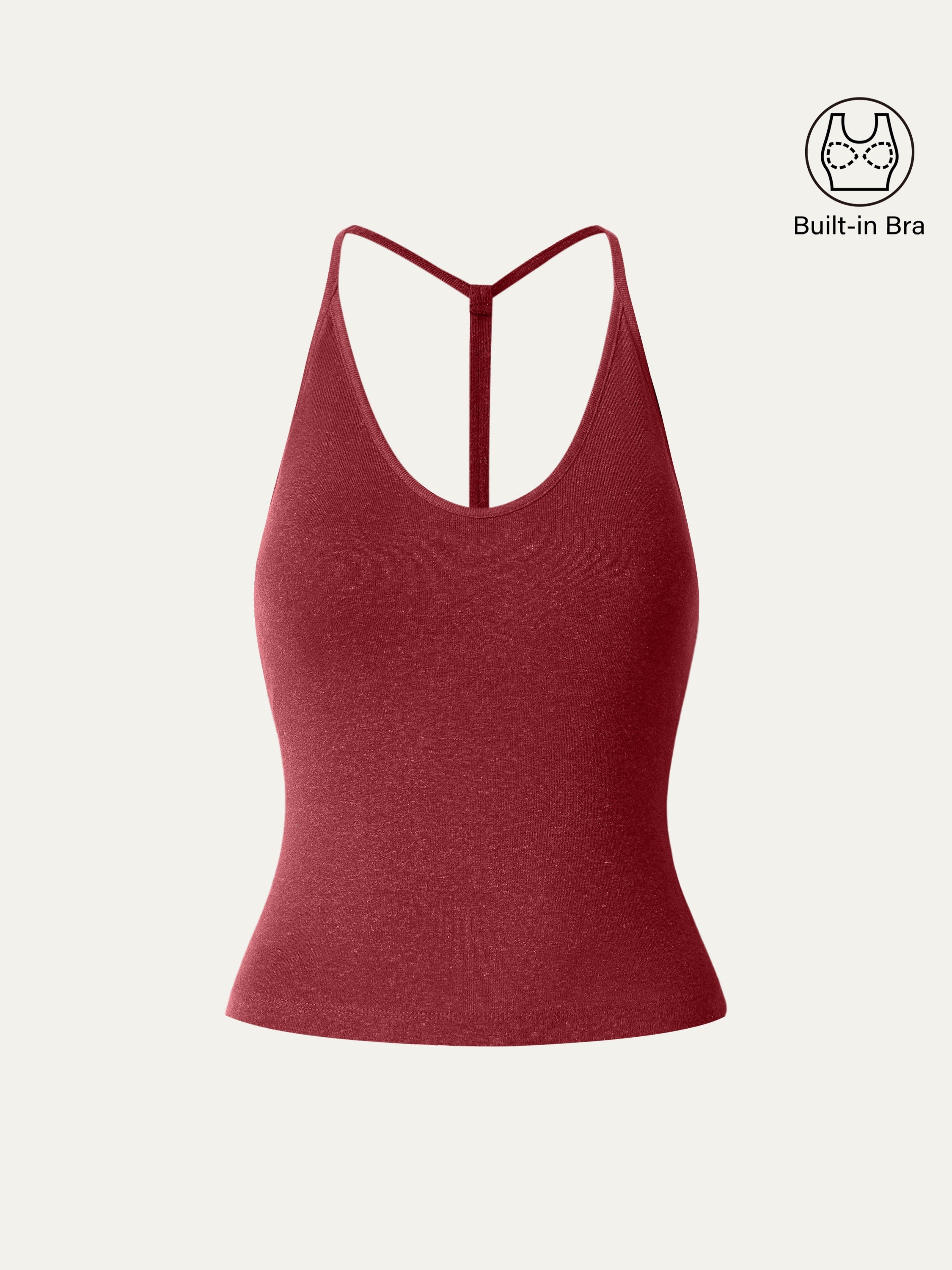 OGLmove Soft Linen Luxe V-Neck T-Back Airy Bra Tank