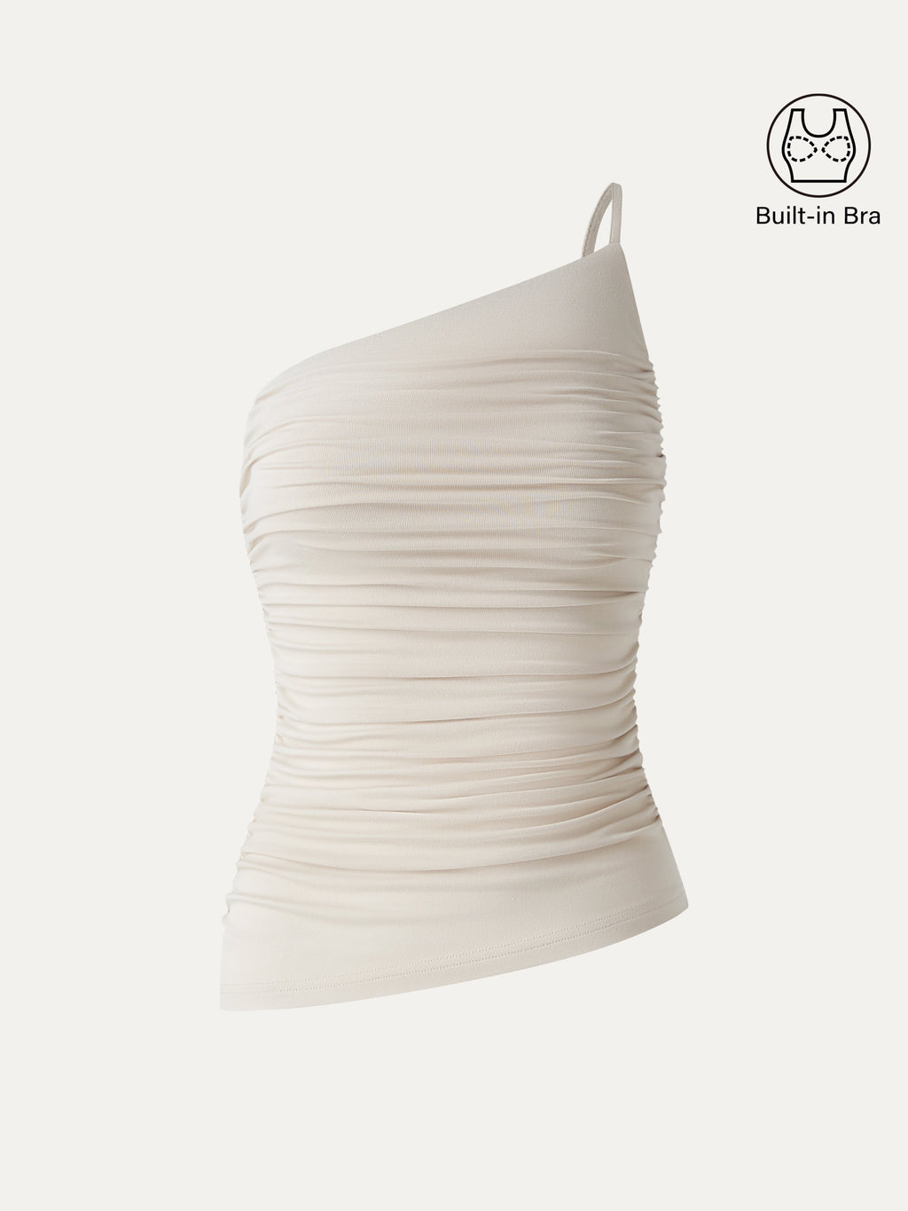 OGLmove Women's Ruched One Shoulder Asymmetrical Bra Top