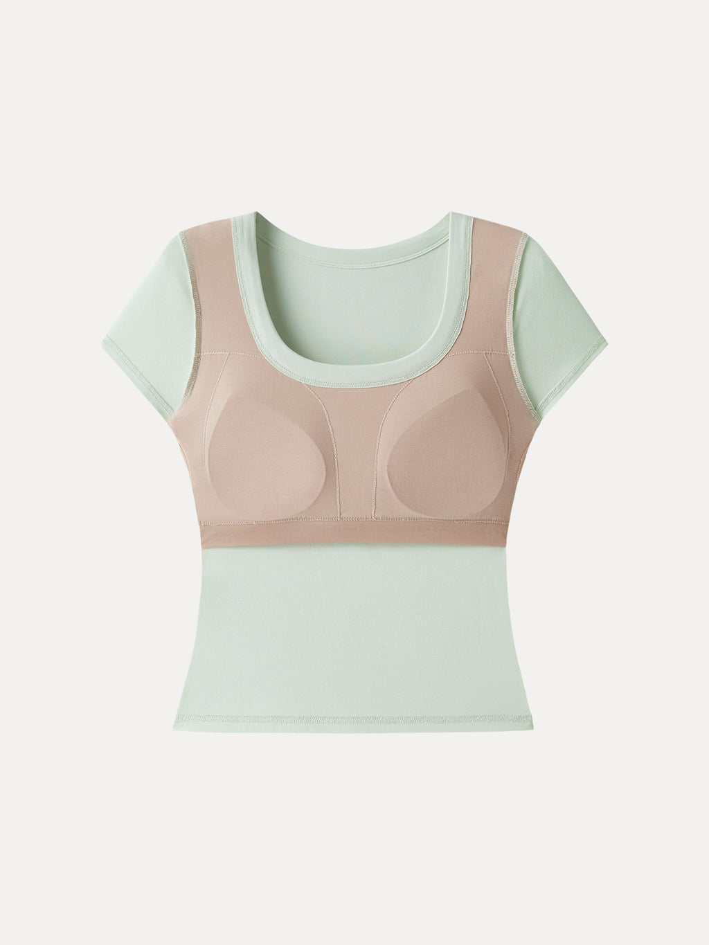 OGLmove Women's U-Neck Short Sleeve Everyday Bra Top