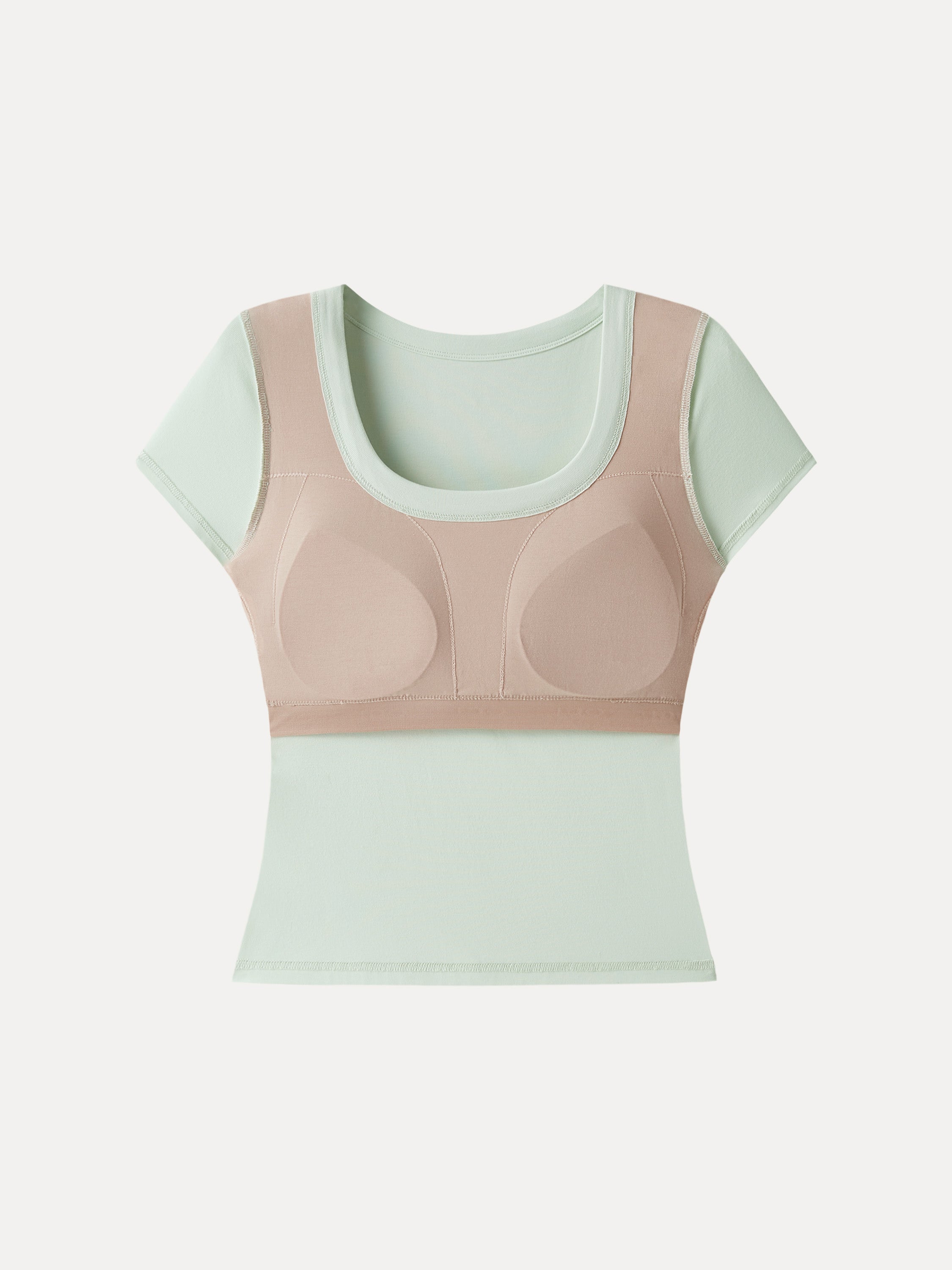 OGLmove Women's U-Neck Short Sleeve Everyday Bra Top