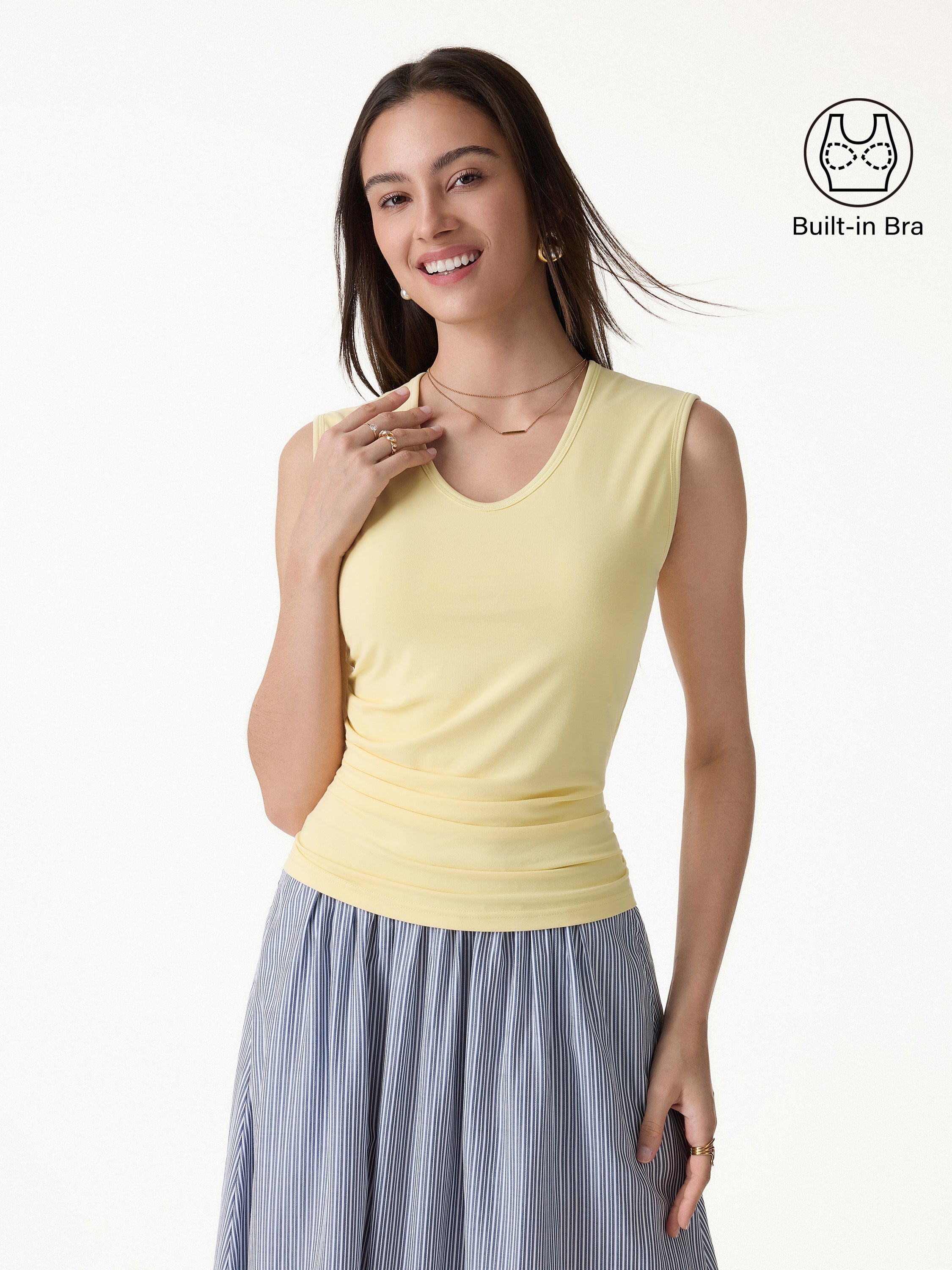 OGLmove U-Neck Tucked Sleeveless Bra Top