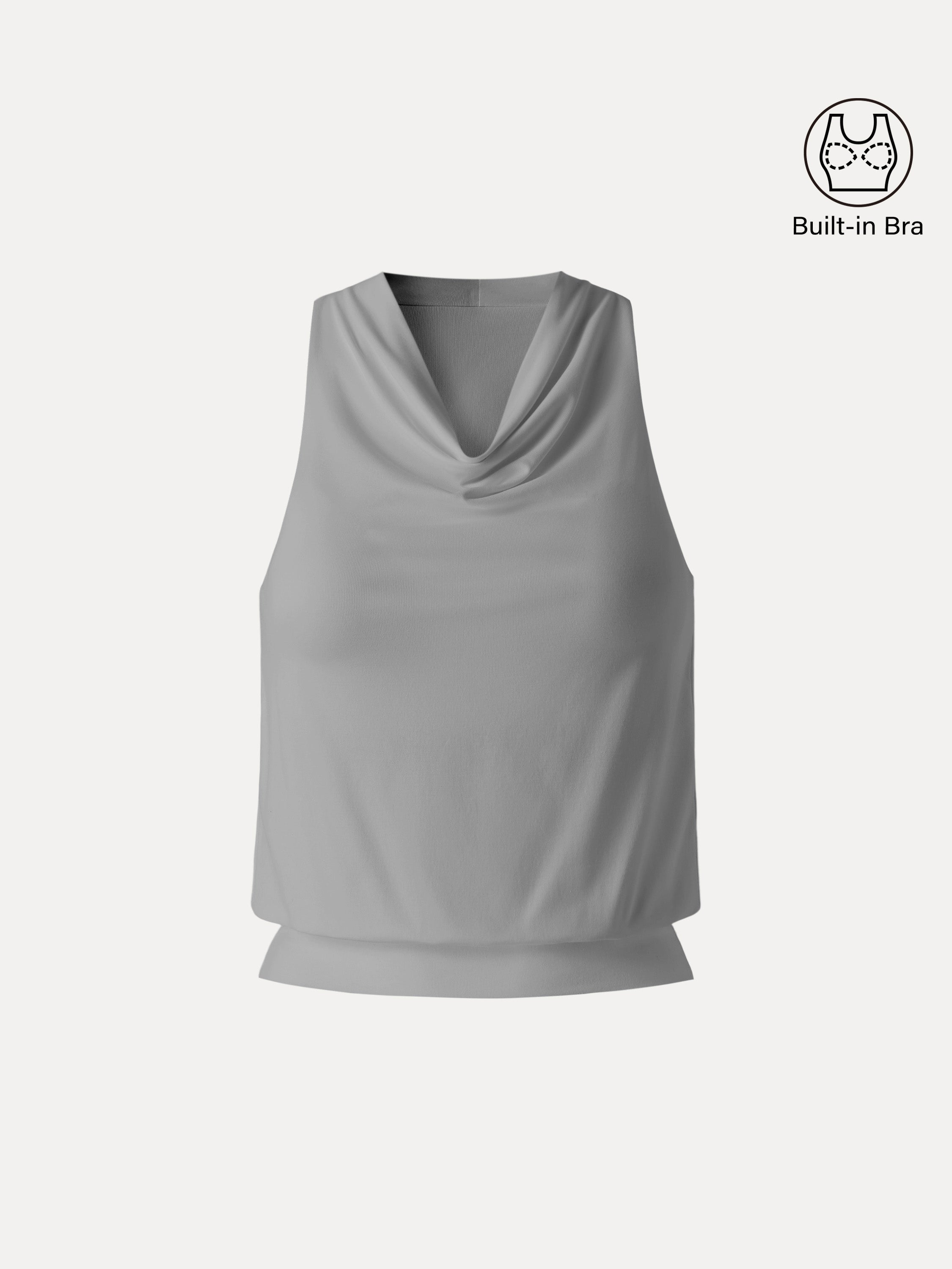 OGLmove Women's Not-See-Thru Halter Cowl Neck Bra Top