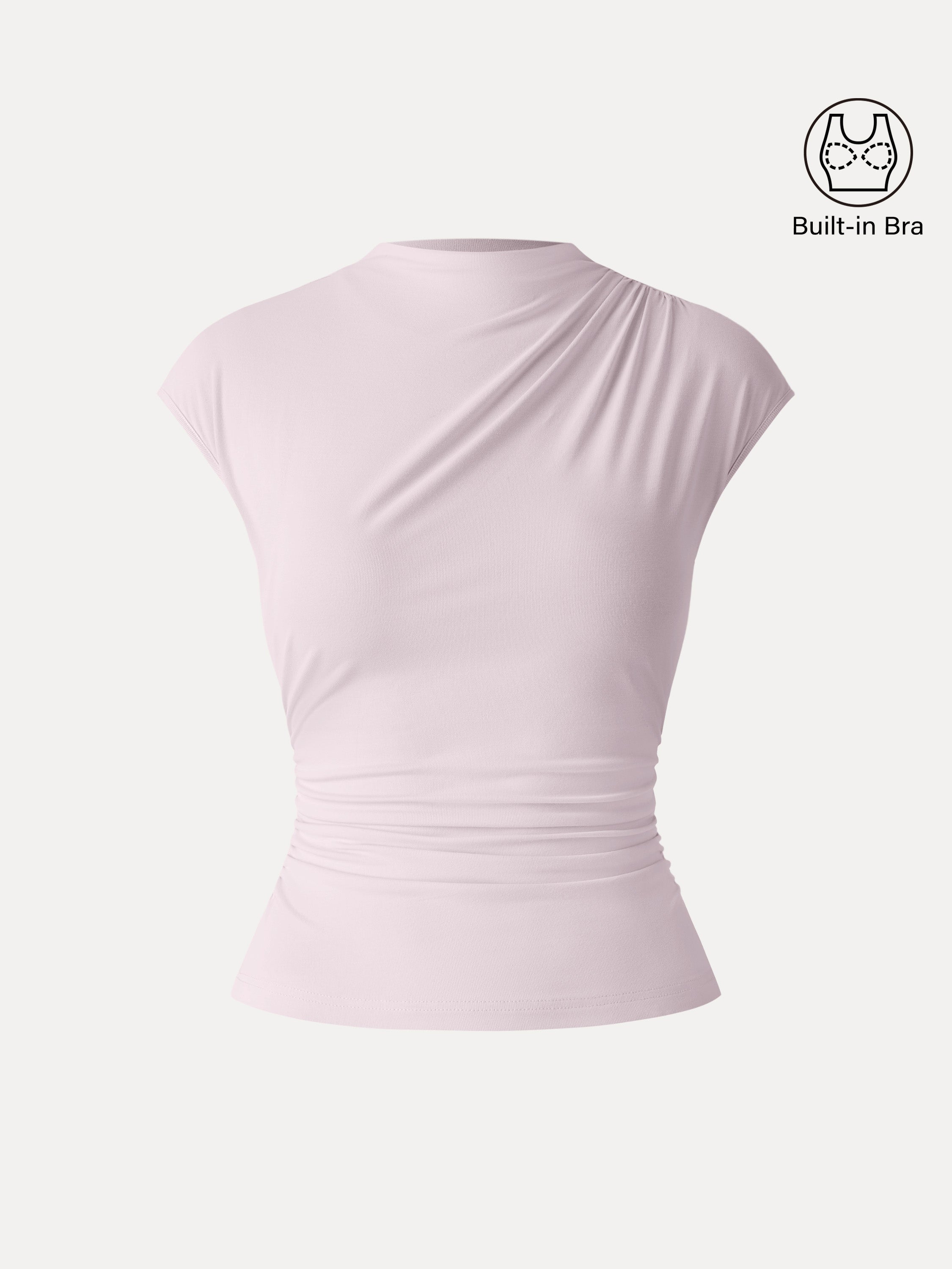 OGLmove Mockneck Ruched Cropped Bra Top