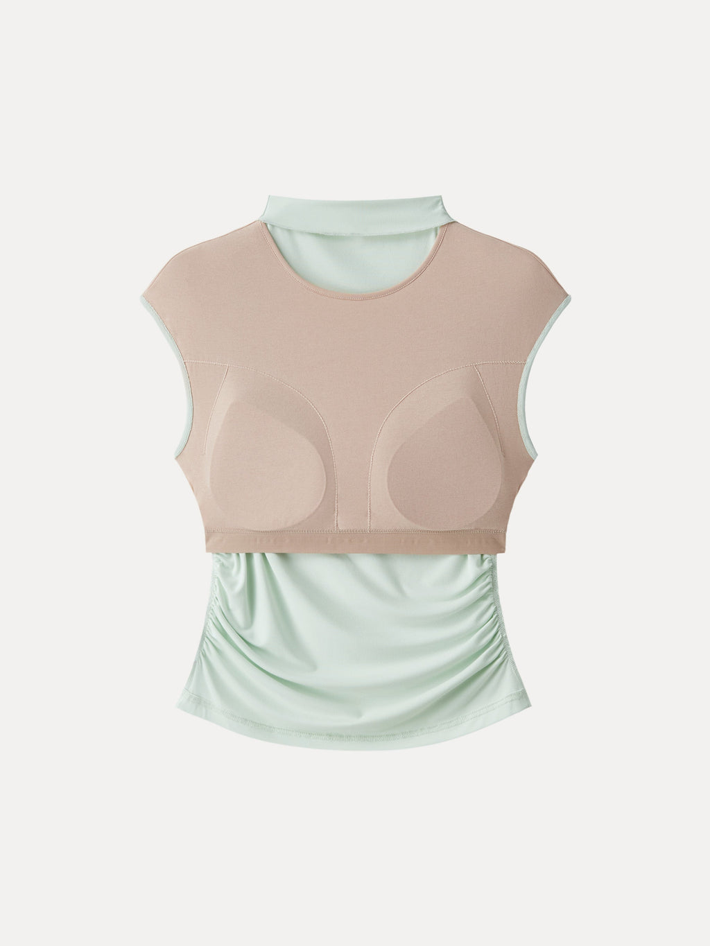 OGLmove Mockneck Ruched Cropped Bra Top