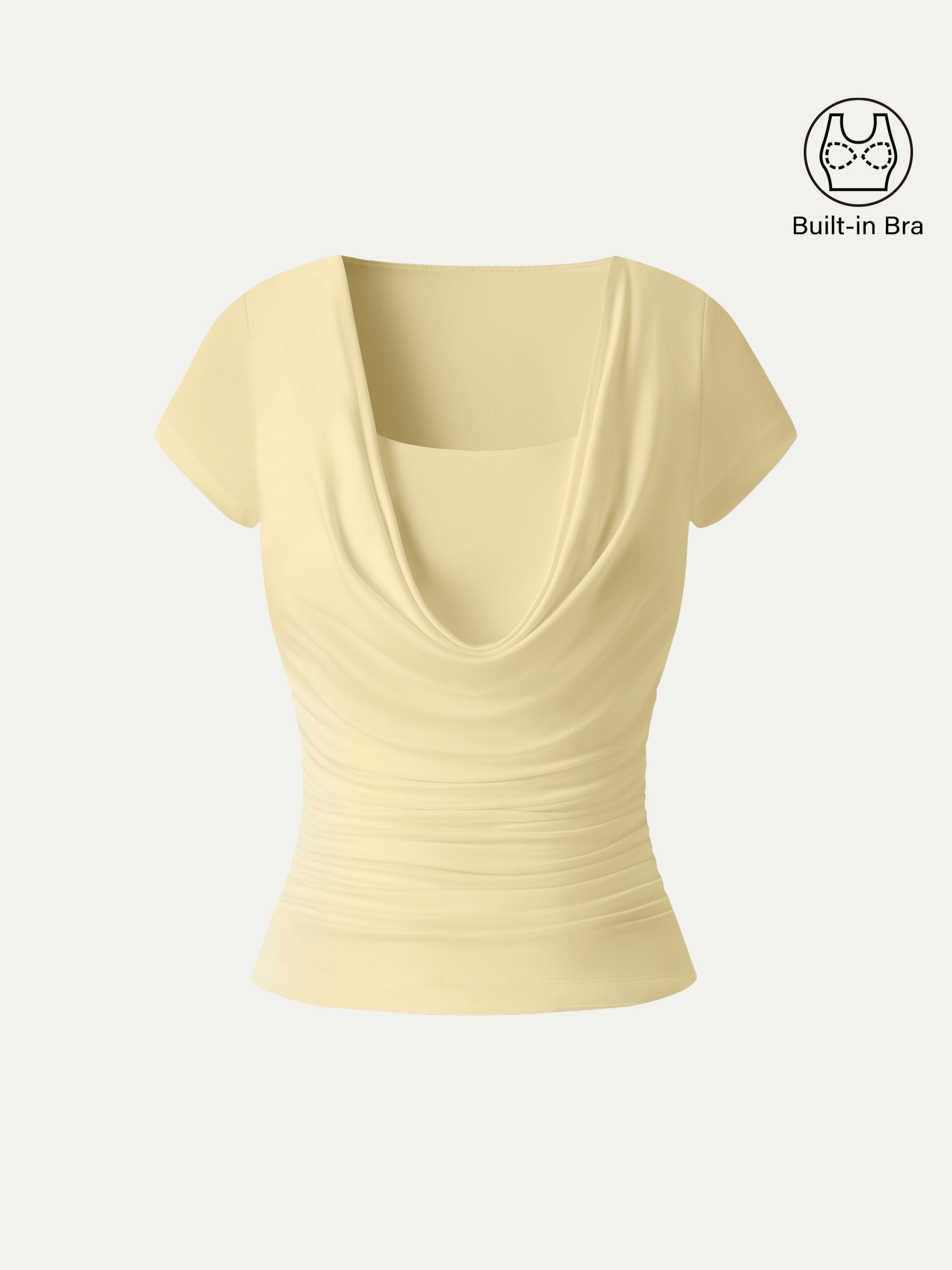 OGLmove Women's Cowl Neck Ruched Bra Top