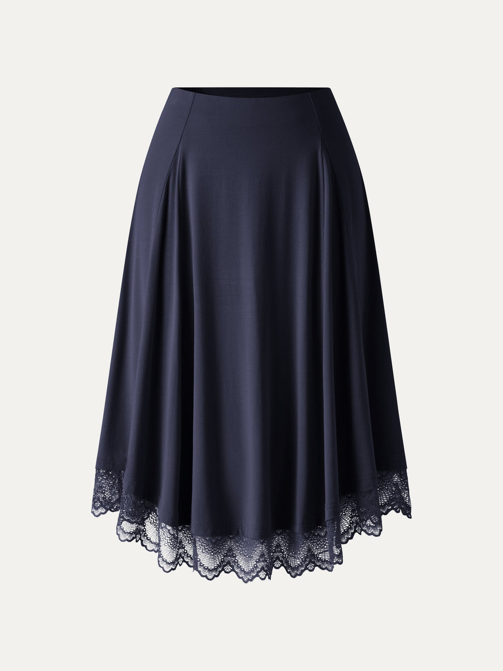 OGLmove Lace Trim Midi Circle Flare Skirt