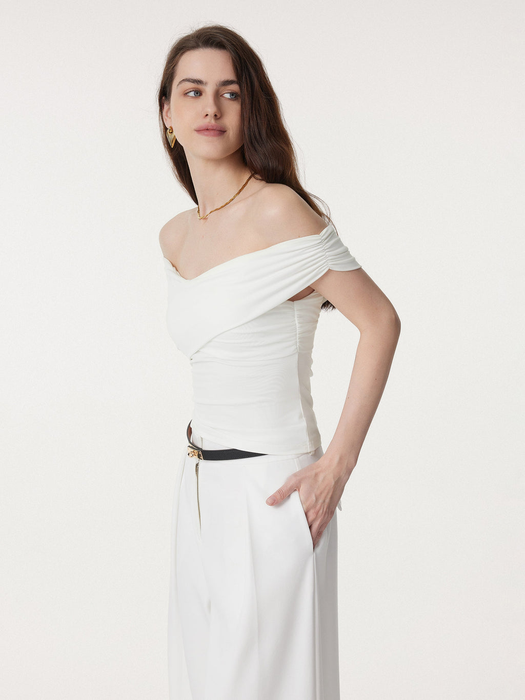 OGLmove Criss Cross Off Shoulder Airy Bra Top
