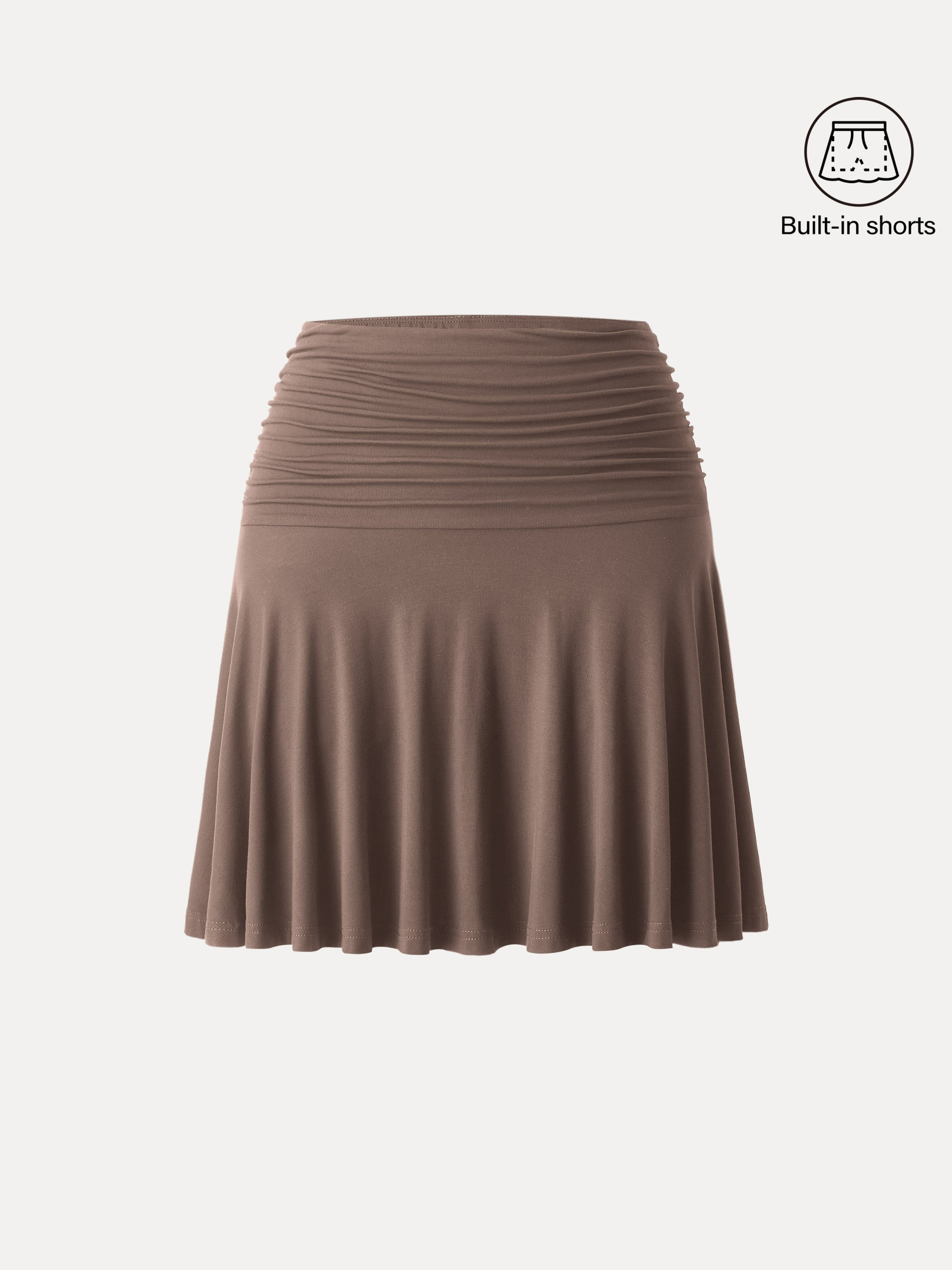 OGLmove Essential Ruched Mini Circle Skirt with Lined Shorts