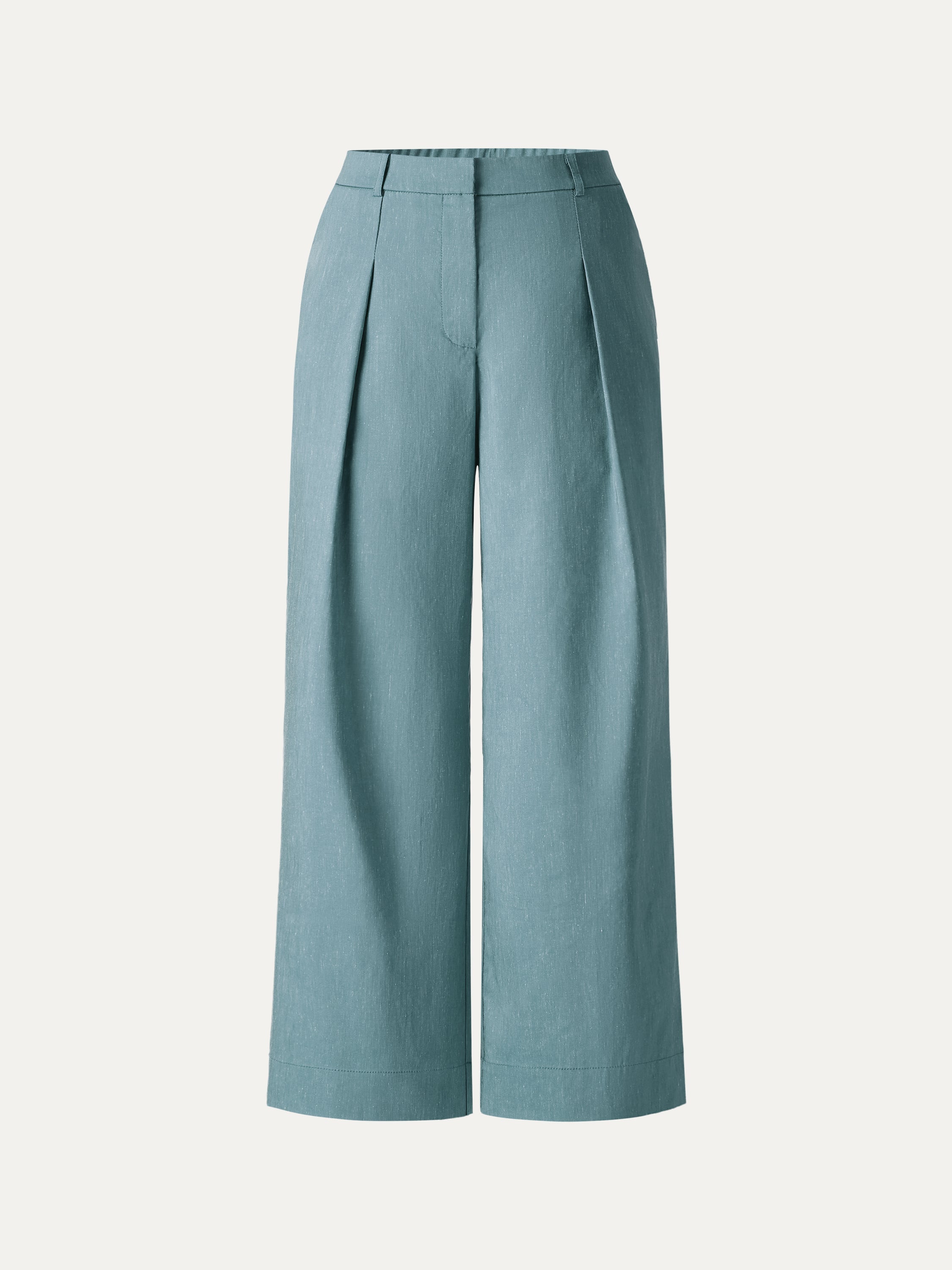OGLmove Linen Lyocell Blend High Rise Cropped Wide Leg Pant