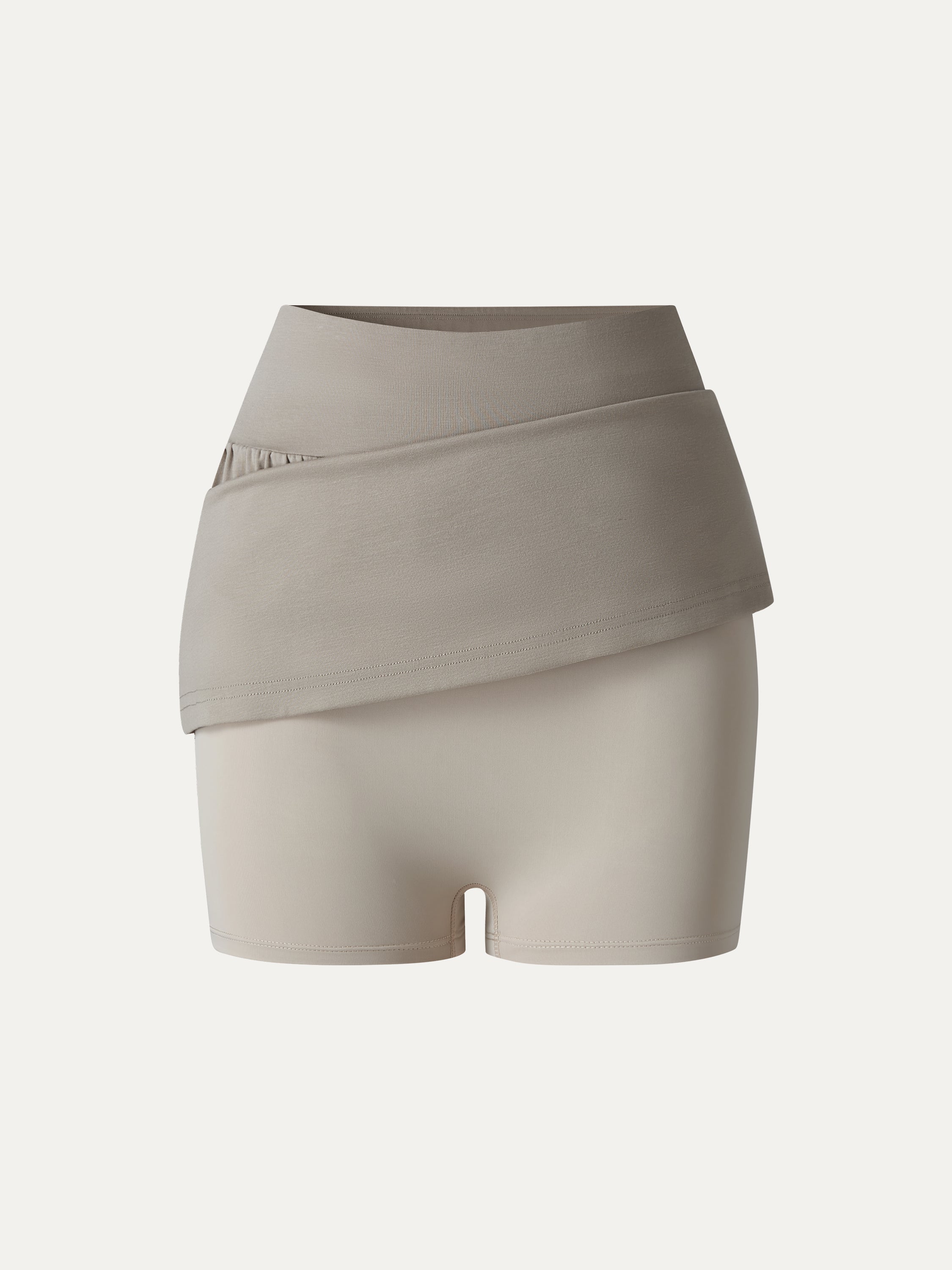 OGLmove Matte Smooth Gathered A-Line Skort with Built-In Shorts
