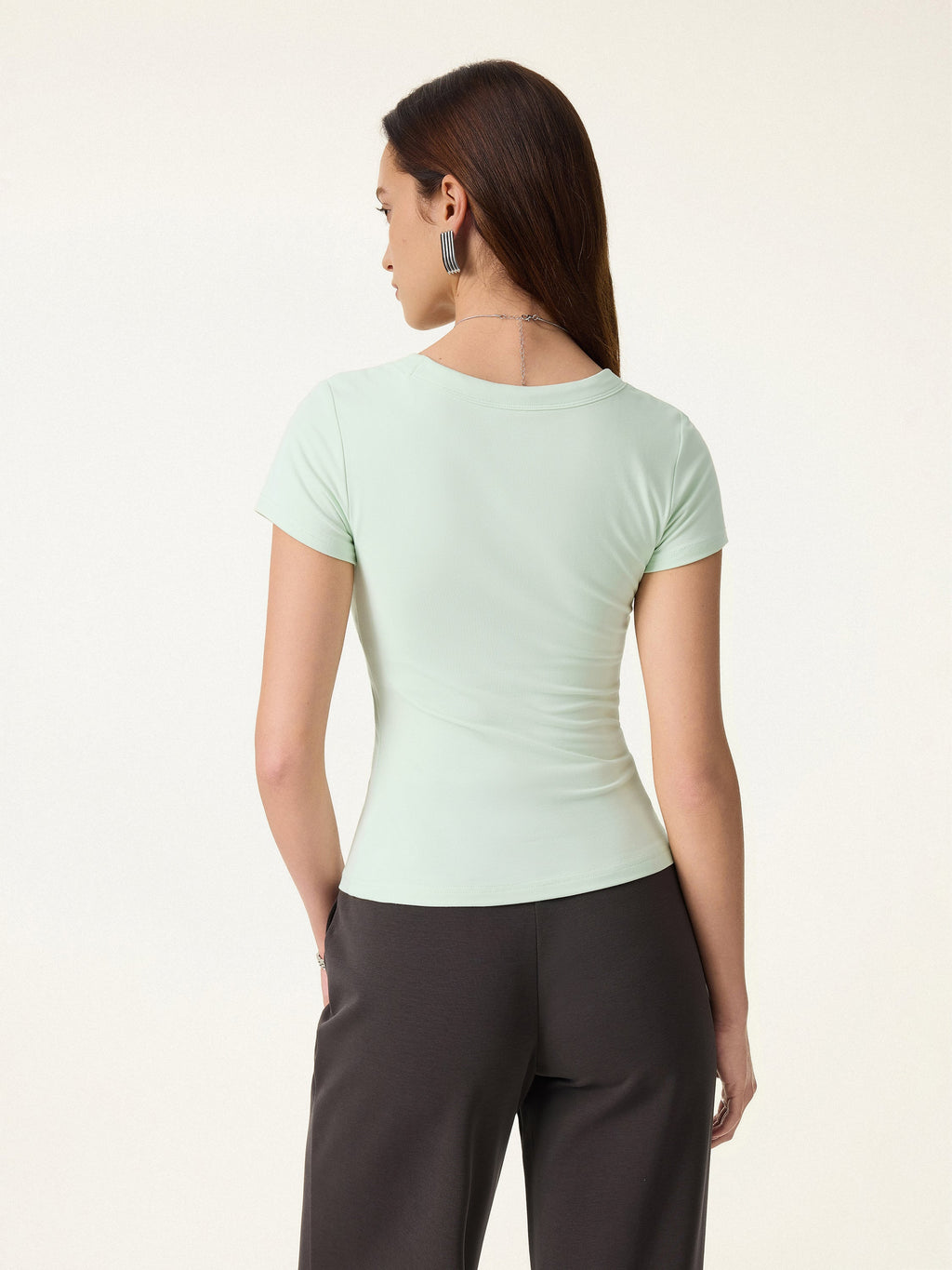 OGLmove Women's U-Neck Short Sleeve Everyday Bra Top