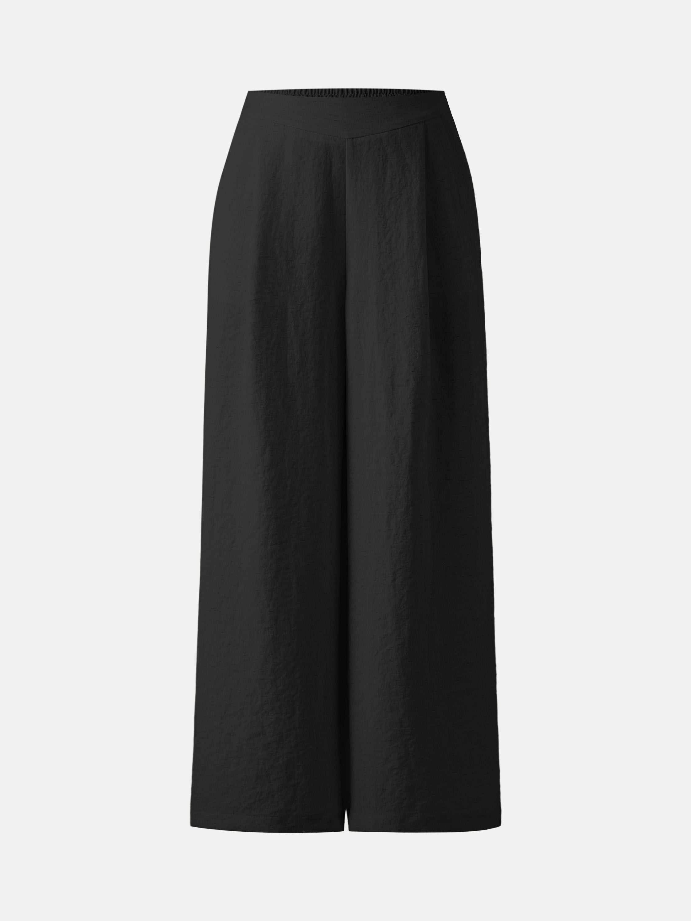 OGLmove Breezy Linen Mid Rise Wide Leg Pant With Pockets
