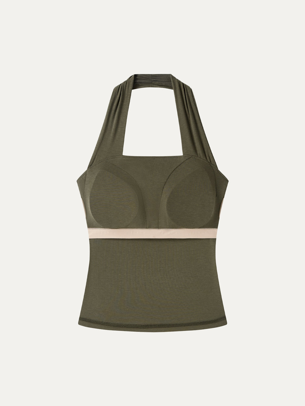 OGLmove Halter Going-Out Bra Top & Knee-Length Flare Skirt Set
