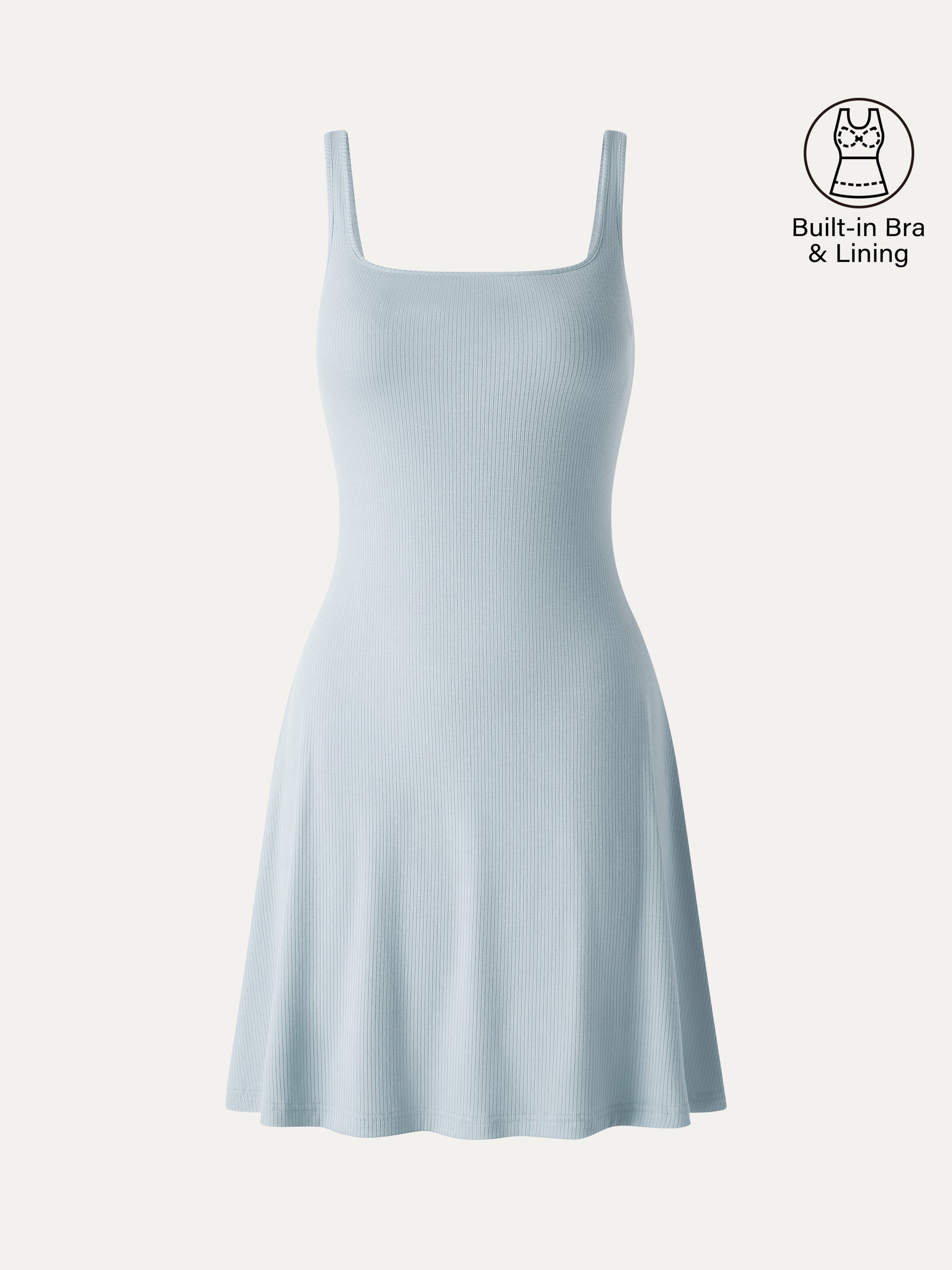 OGLmove Women's Square Neck Sleeveless Bra Dress