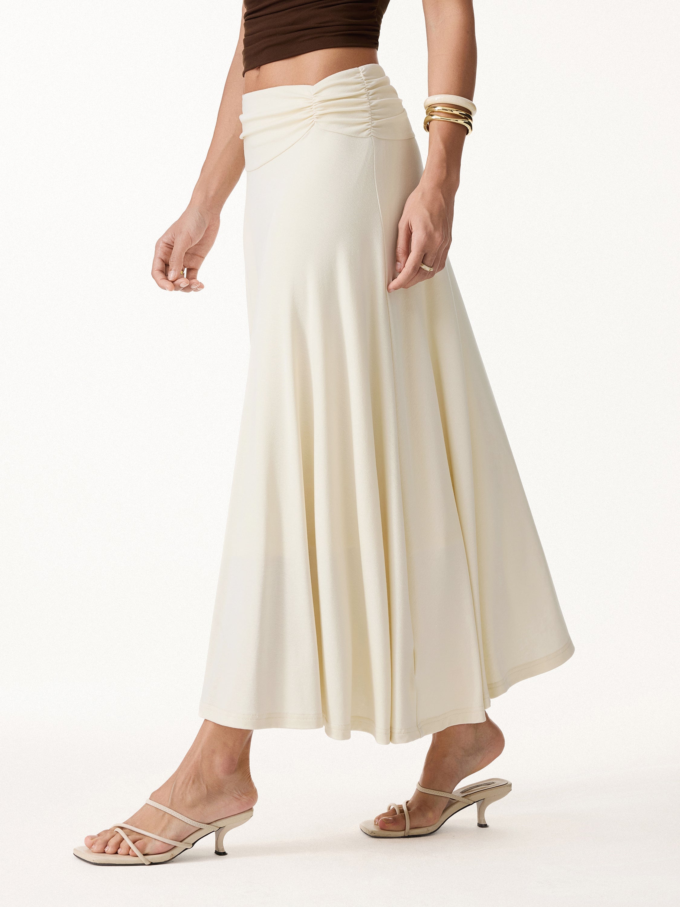 OGLmove European Linen Flowy Vacay Maxi Skirt
