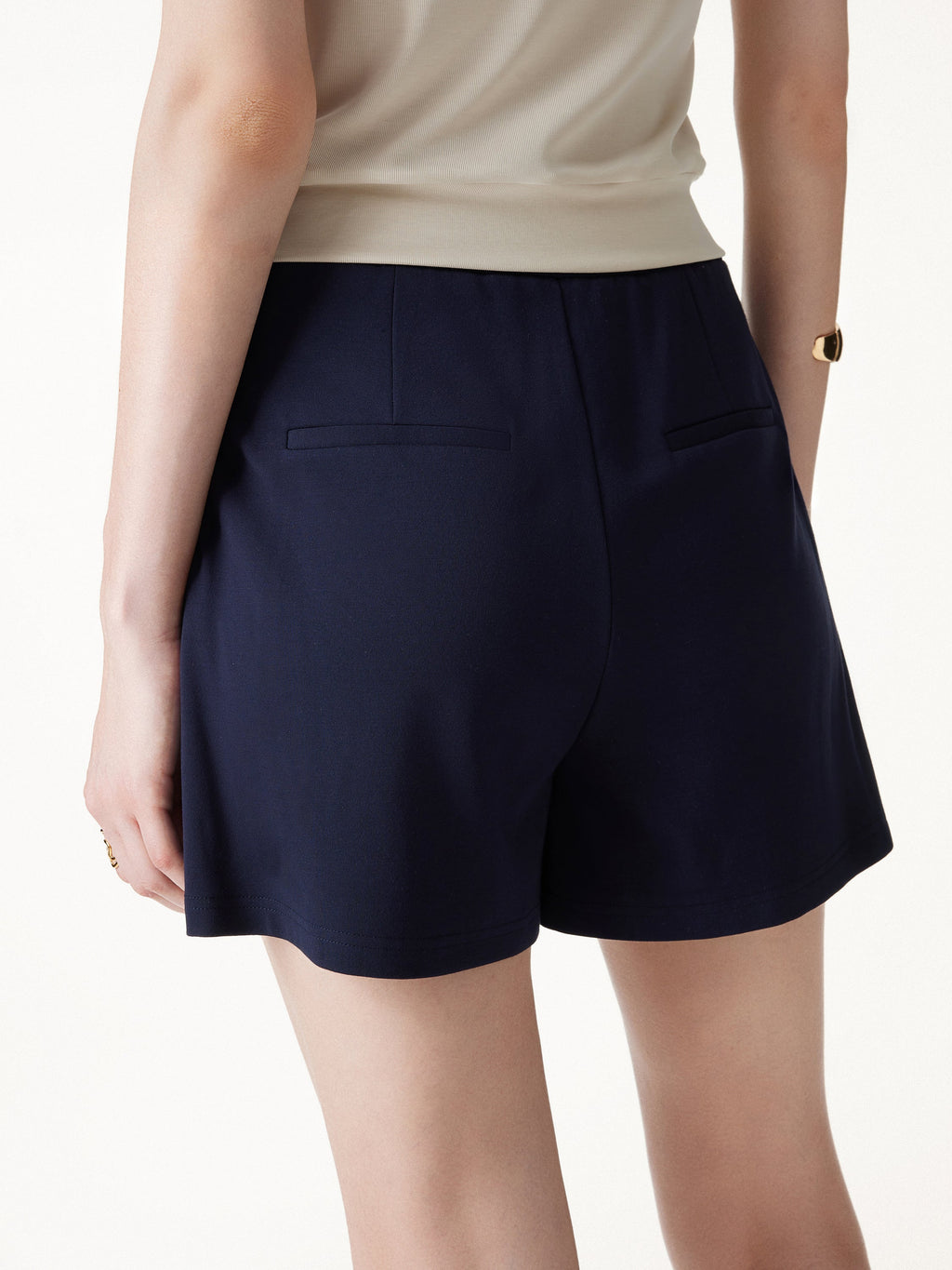OGLmove Stretch Ponte Pleated Wide Leg Shorts