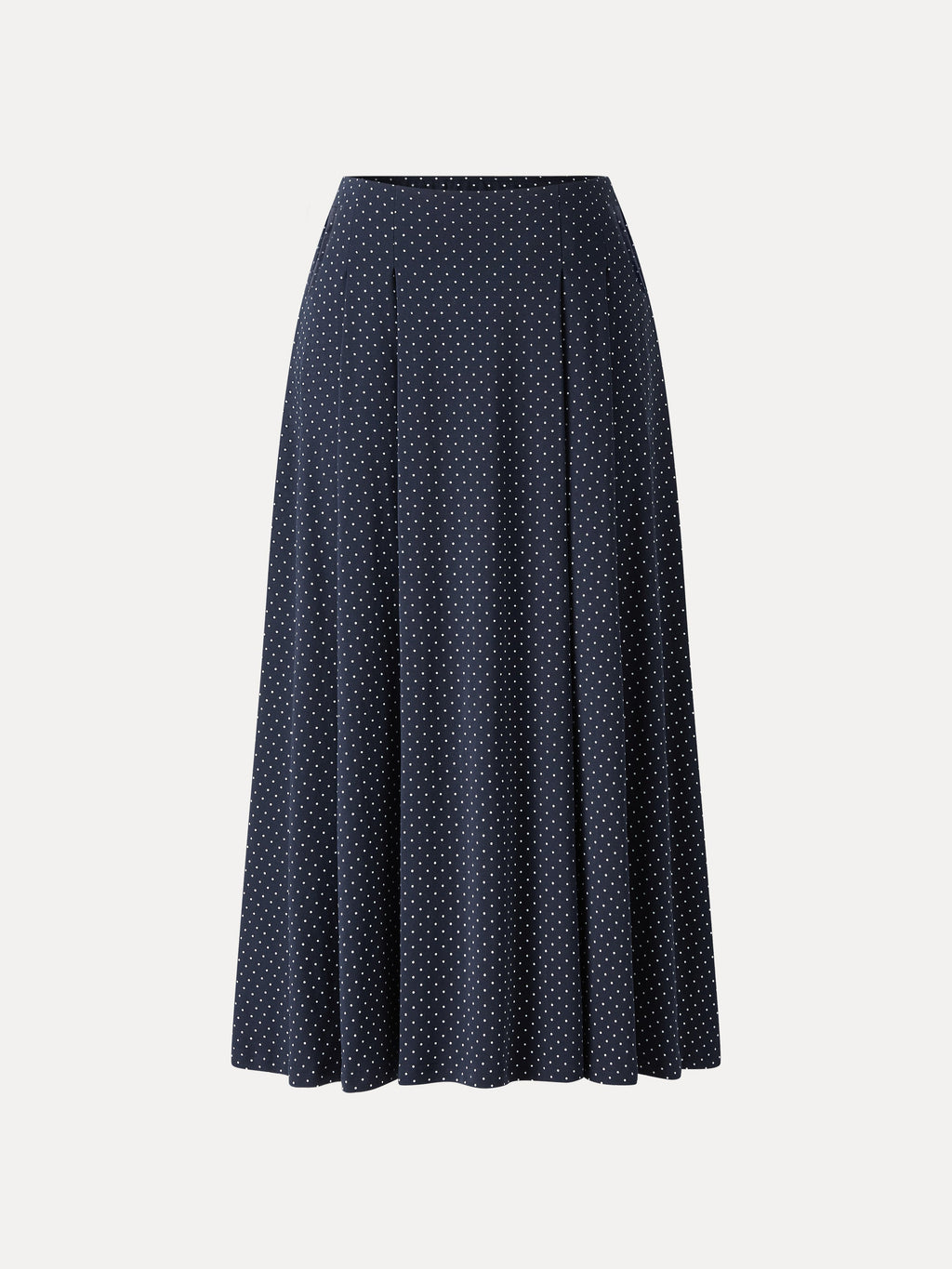 OGLmove Stretch Cotton Polka Dot A-Line Flare Midi Skirt with Pockets