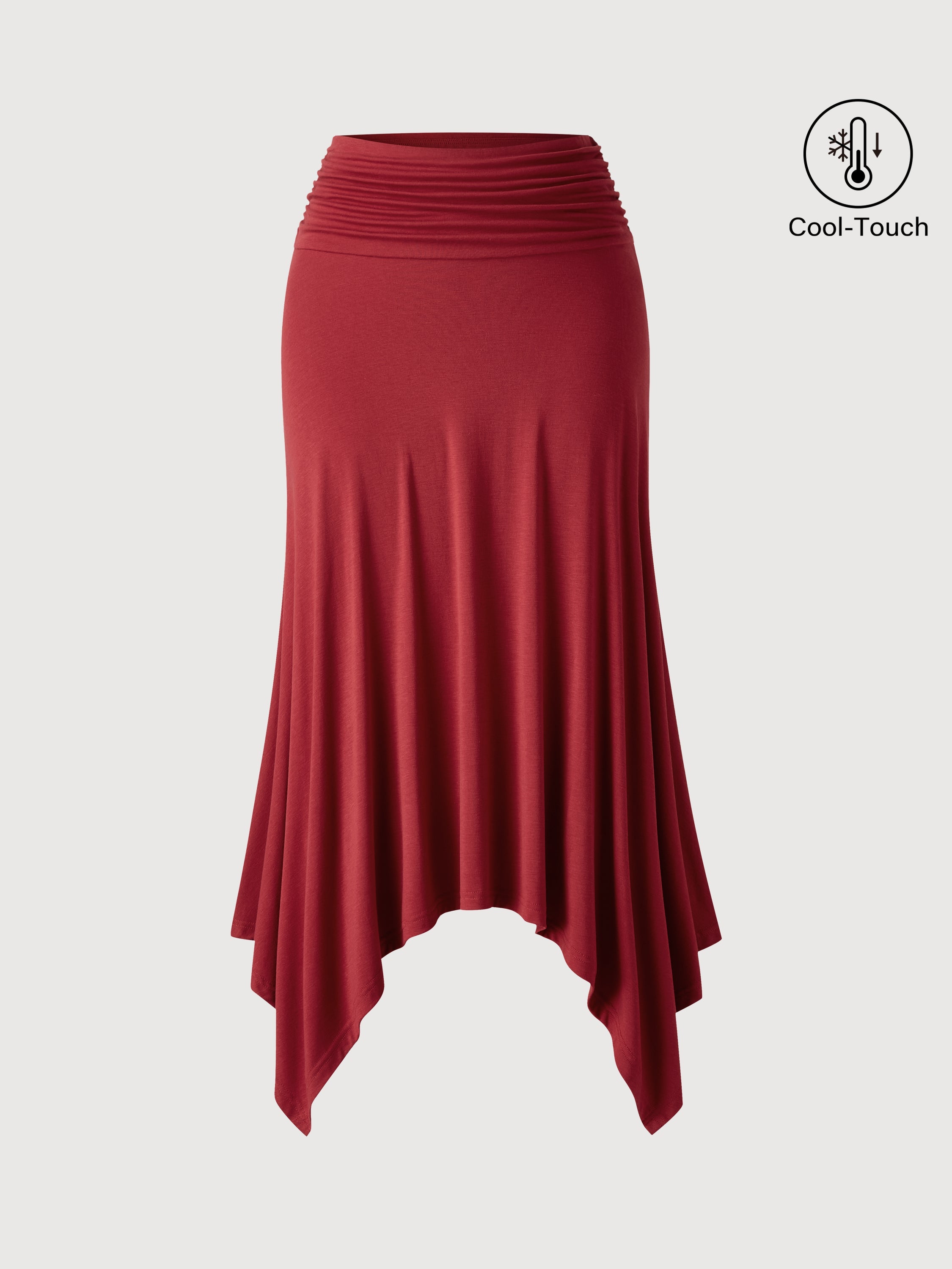 OGLmove Women's High Rise Handkerchief Hem Ankle Skirt