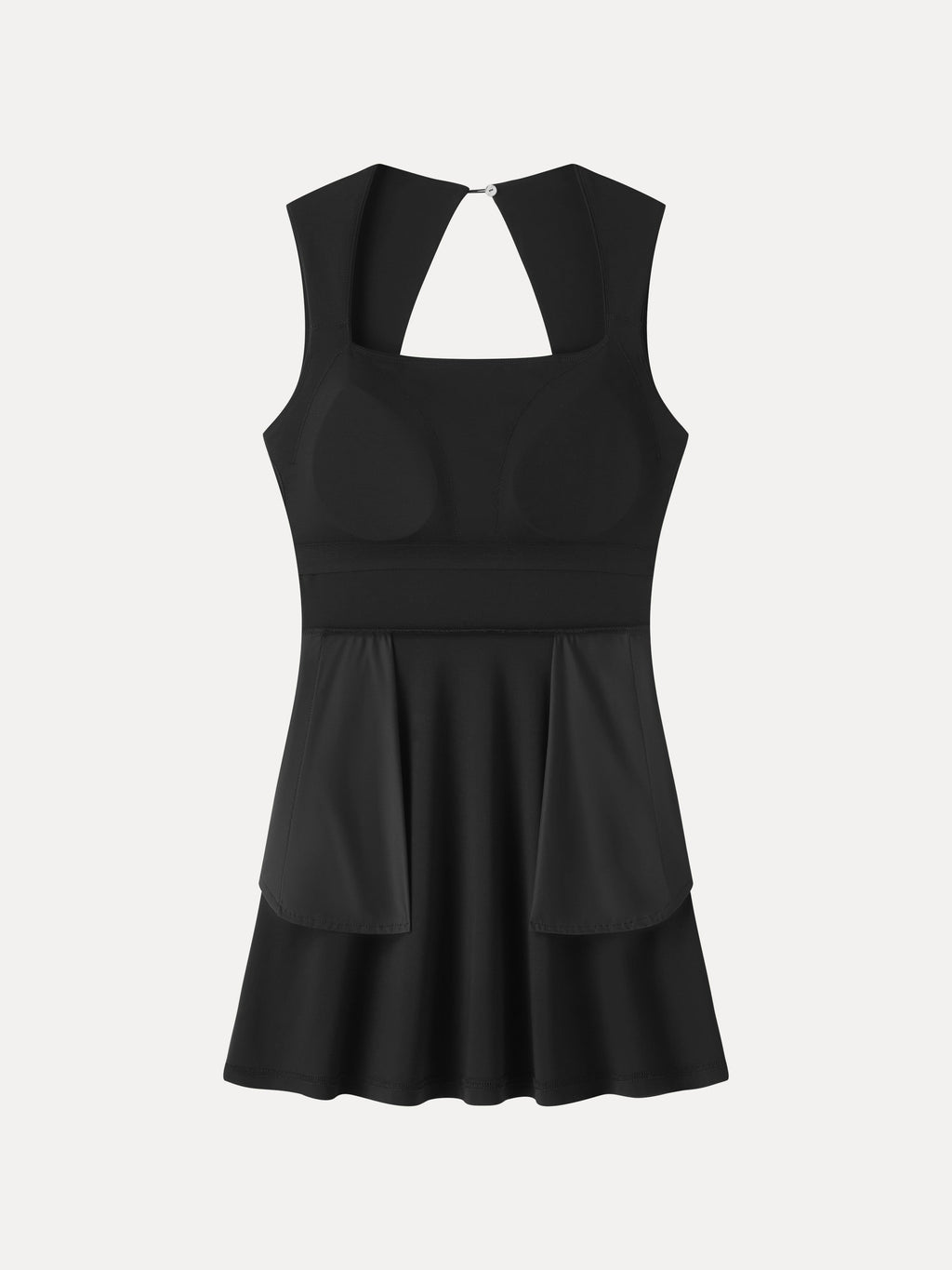 OGLmove Women's Square Neck Back Cutout Court Bra Dress with Pockets