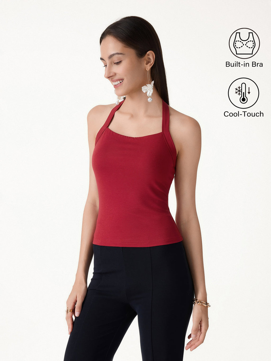OGLmove Halter Neck Banded Hem Bra Tank