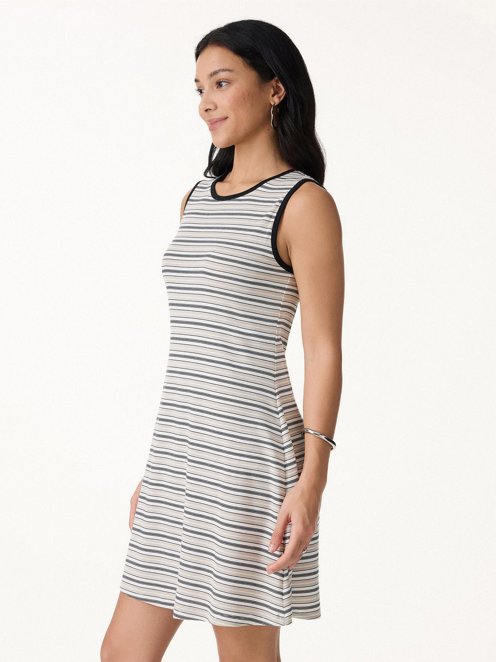 OGLmove Women's Striped Easy Mini Bra Dress
