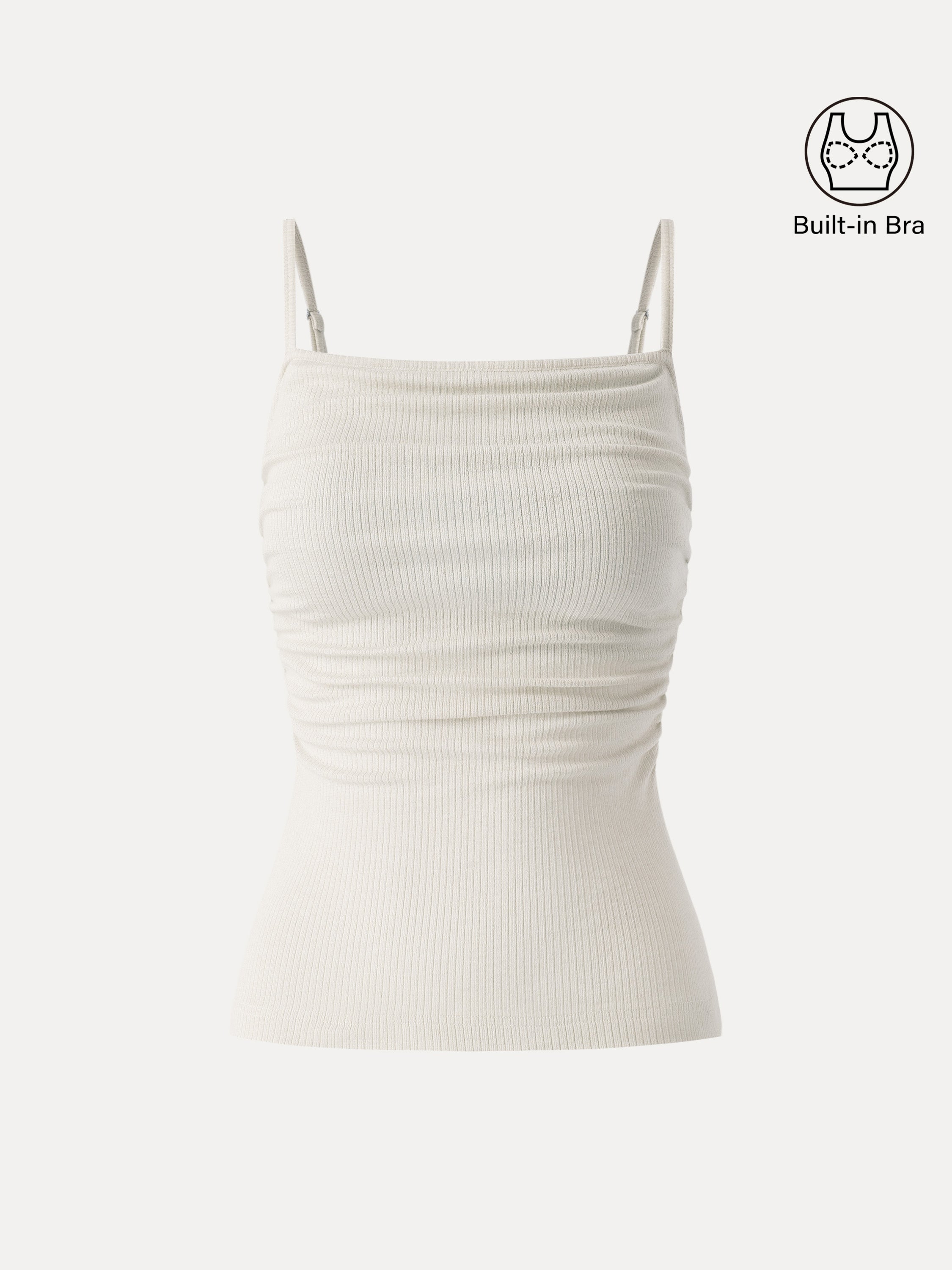 OGLmove Women's Soft Textured Adjustable Spaghetti Bra Tank