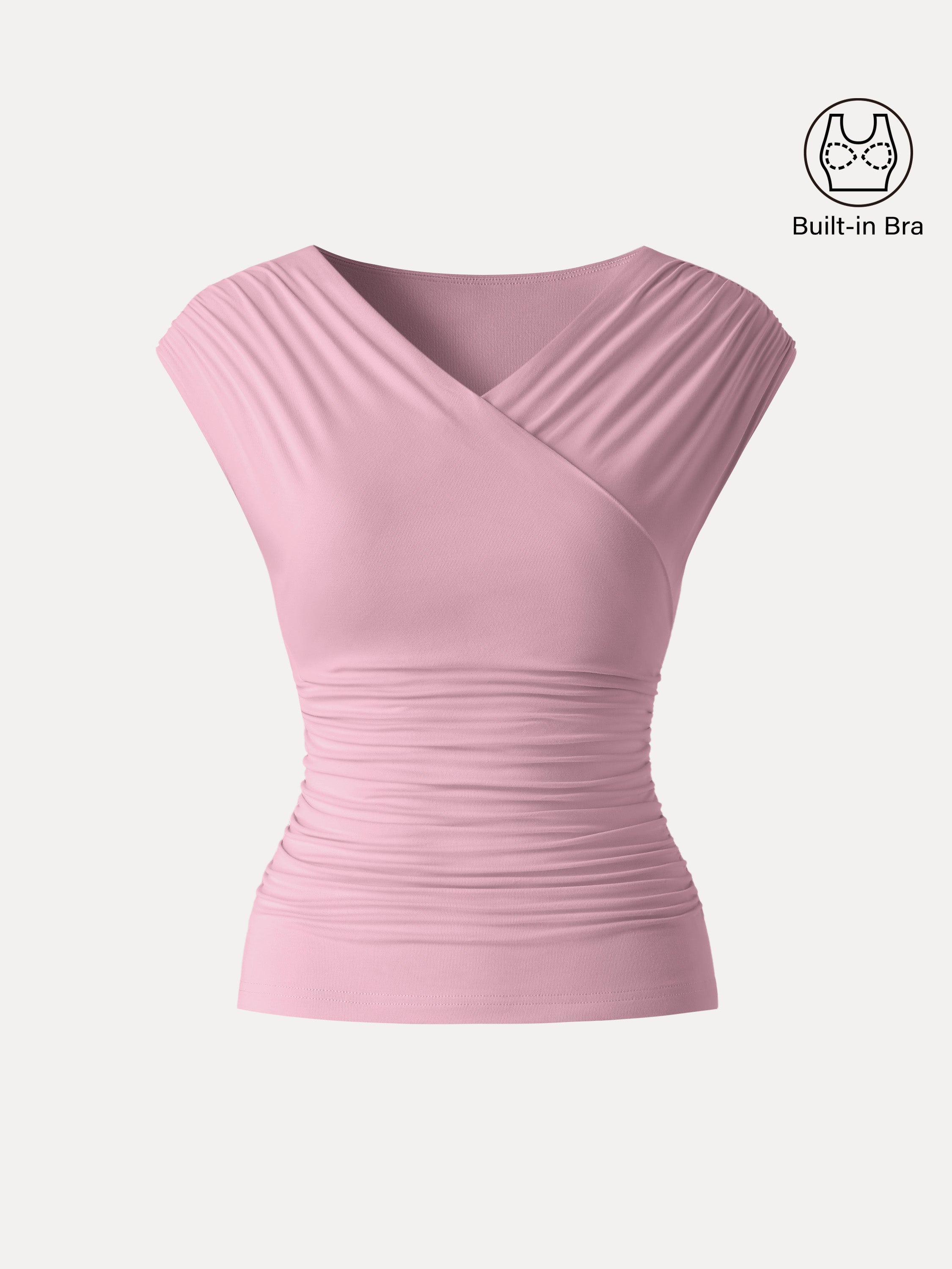 OGLmove SkinKiss Surplice V-Neck Ruching Bra Top