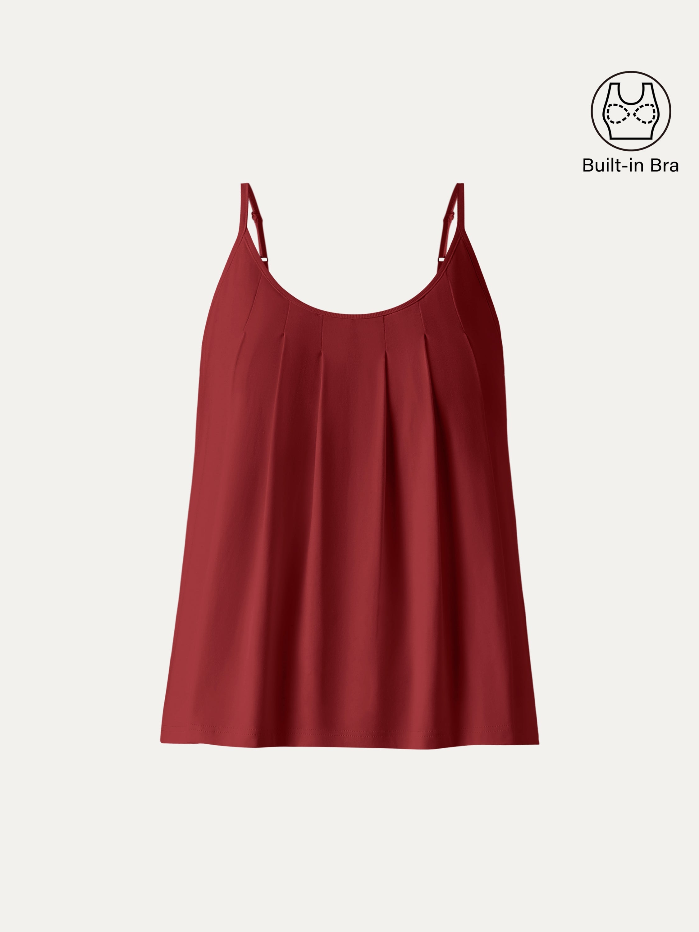 OGLmove U-Neck Pleated Spaghetti Bra Tank