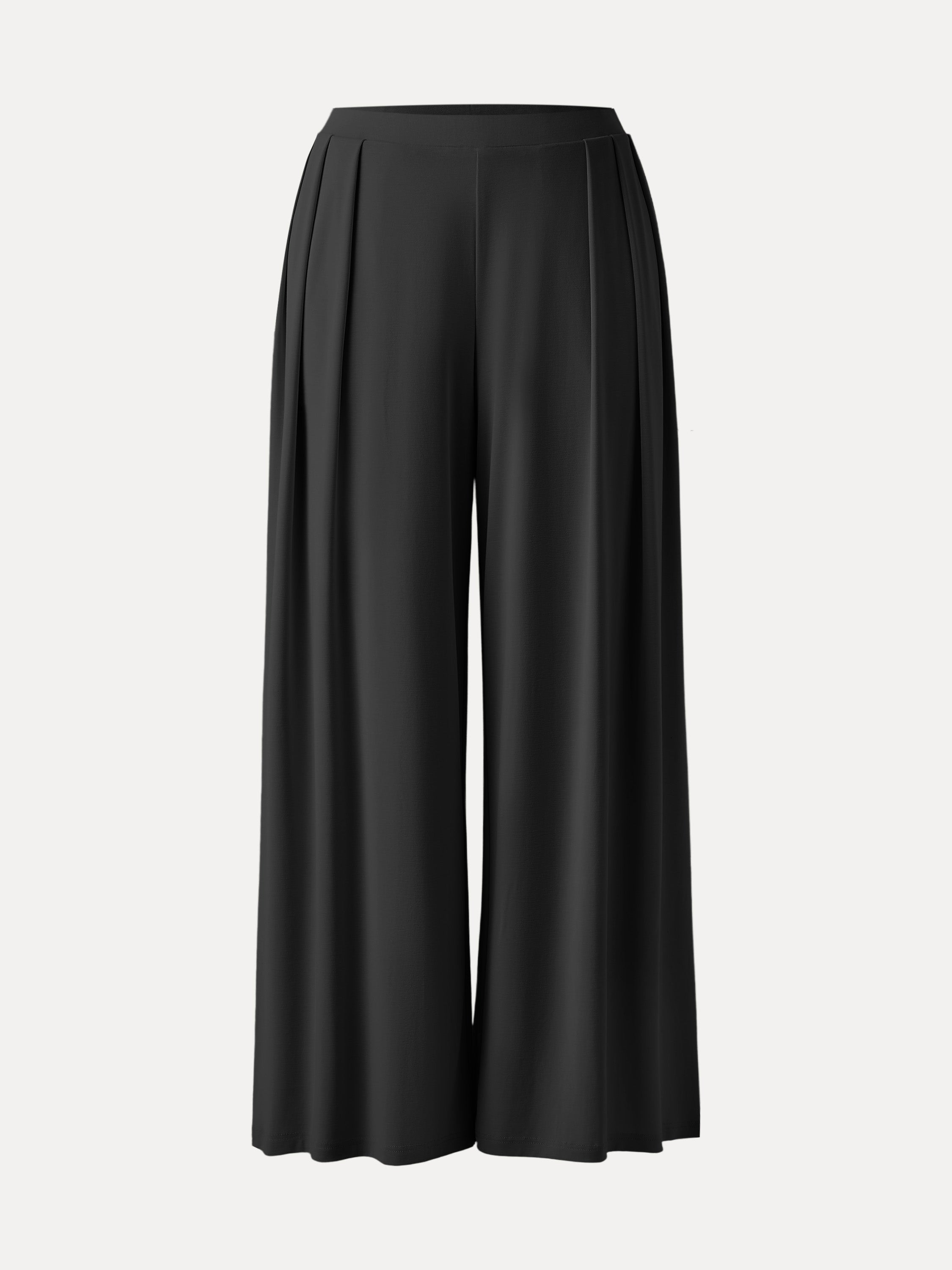 OGLmove Sandwashed Mid Rise Pleated Wide Leg Palazzo Pant with Pockets