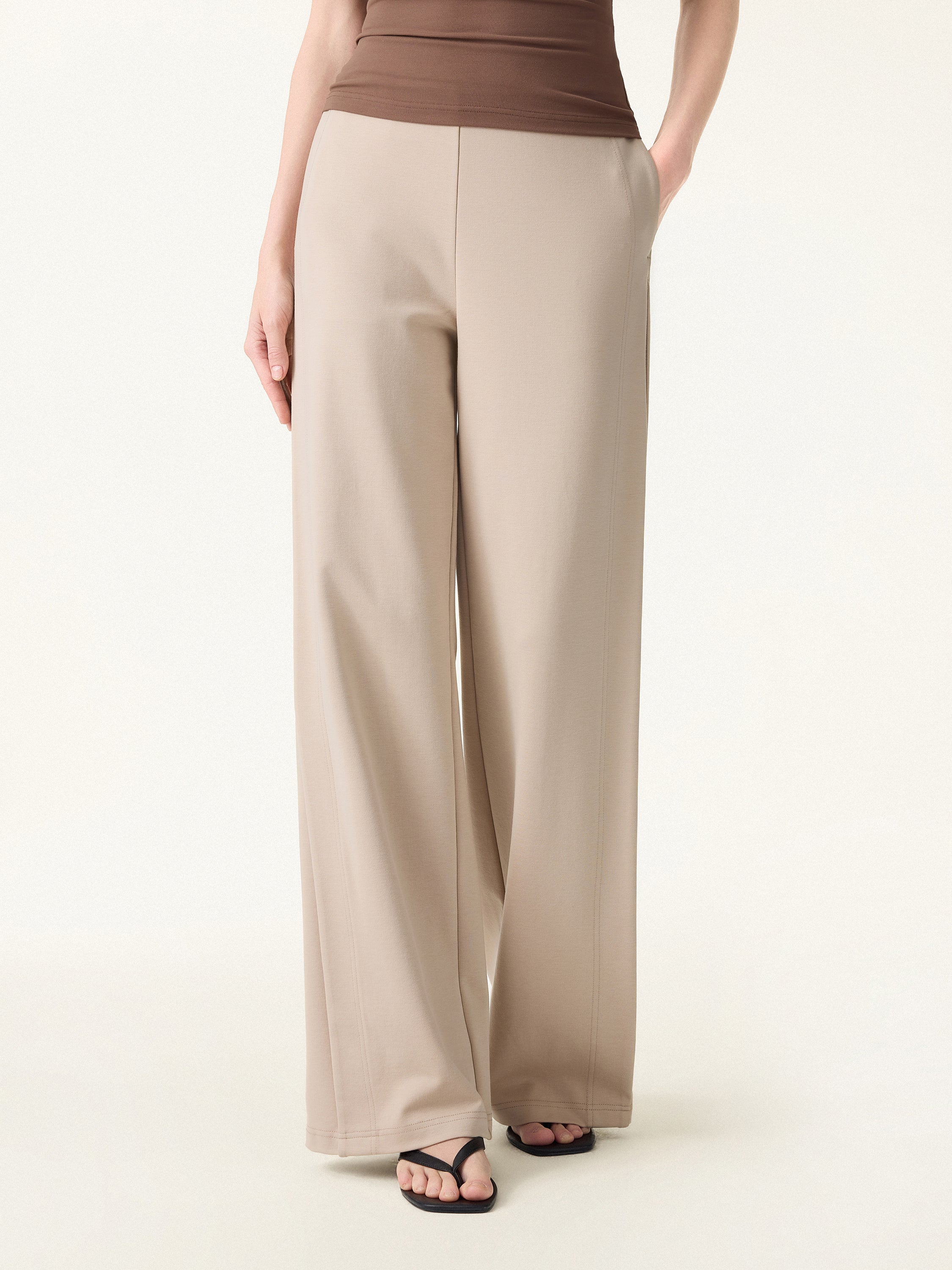 OGLmove Drapey Mid Rise Wide Leg Pull-on Pant with Pockets