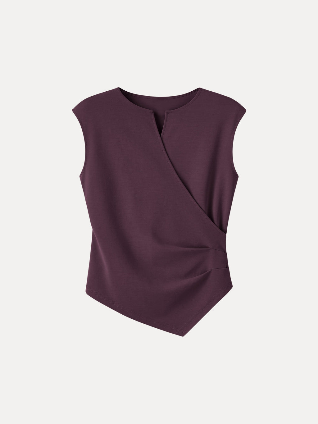 OGLmove Surplice Wide Shoulder Tucked Angled Tank Top