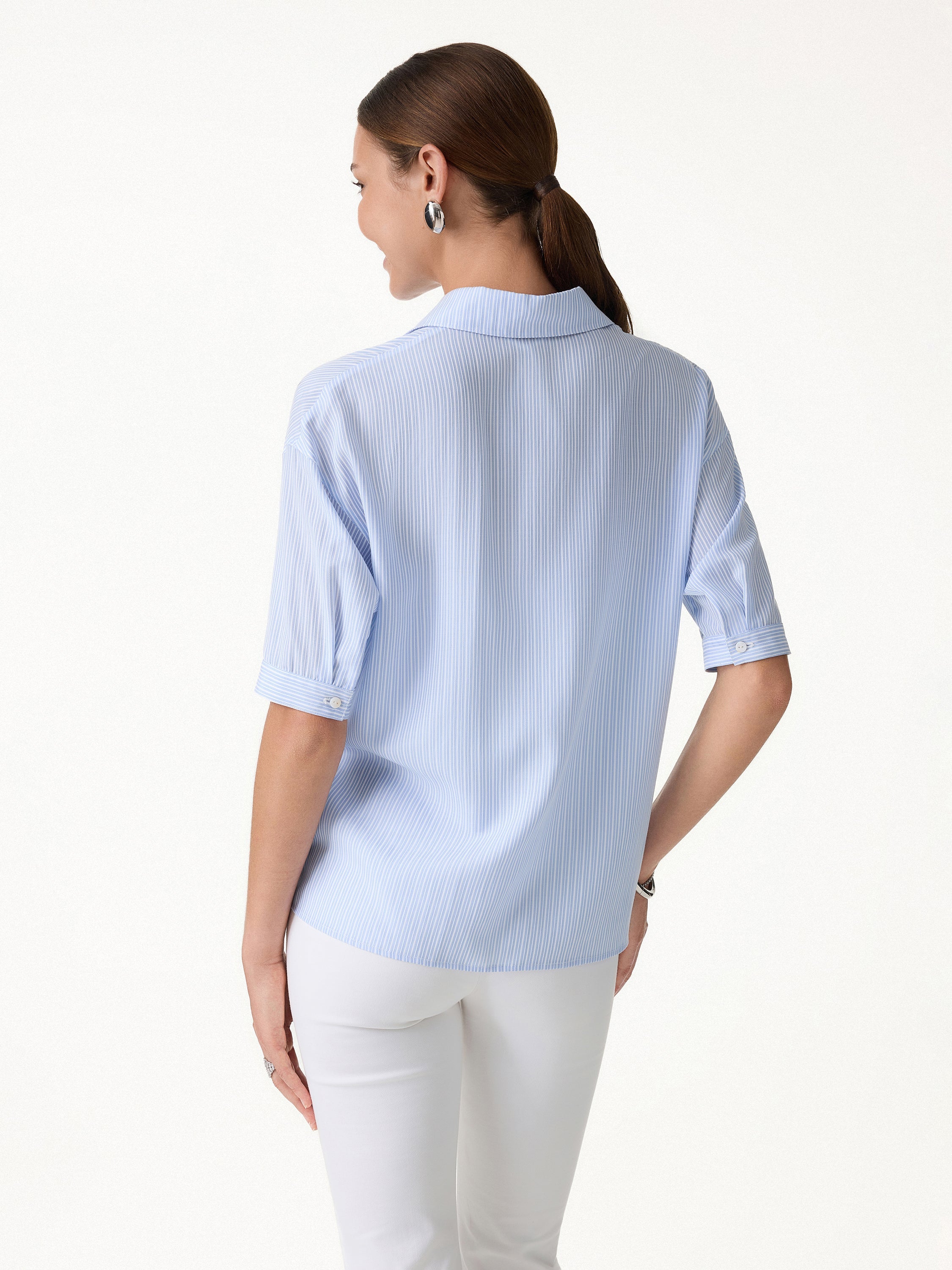 OGLmove Collared Elbow Sleeve Poplin Shirt