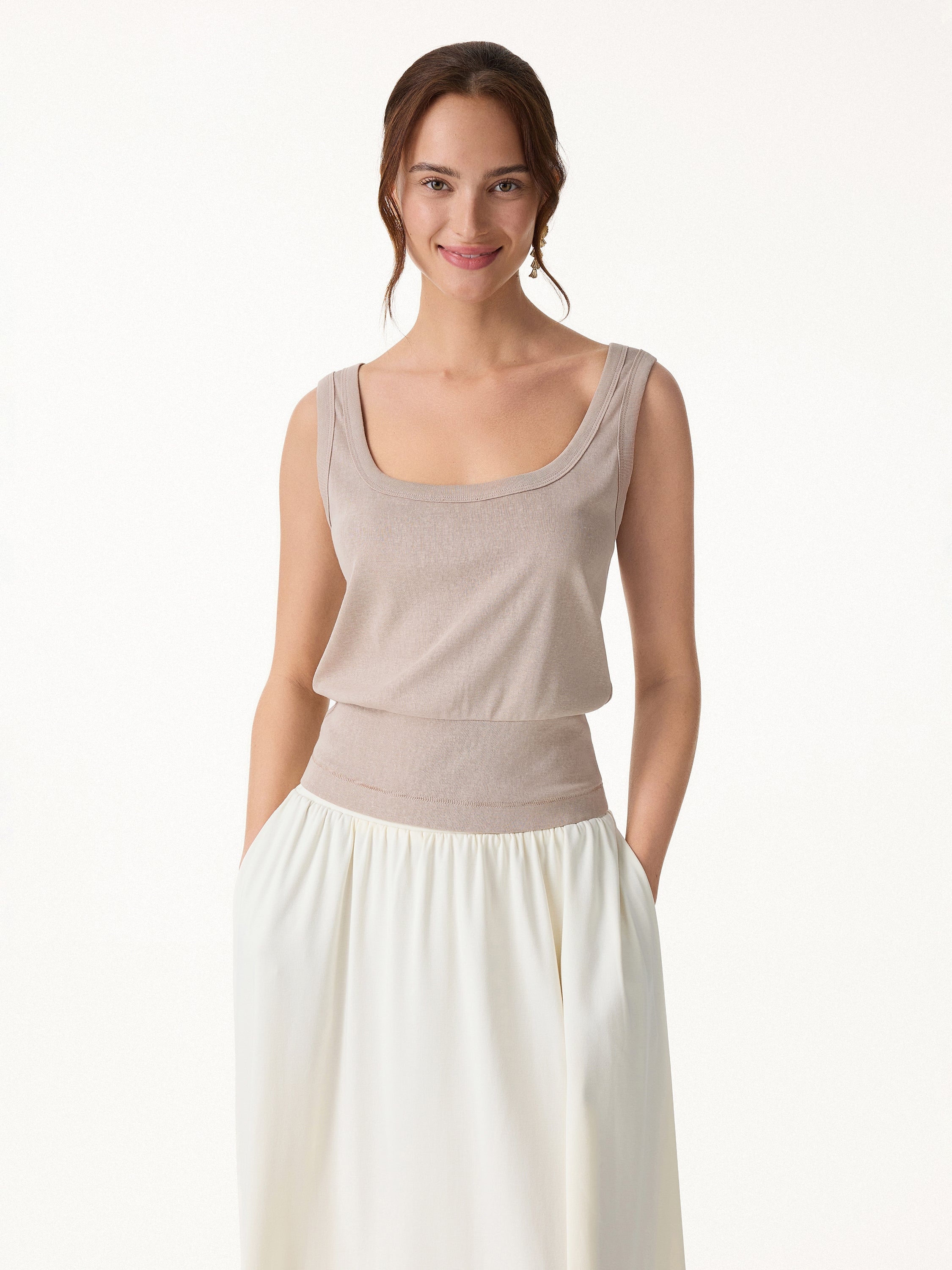 OGLmove Reversible Boatneck Top and Maxi Flared Skirt 2-Piece Set
