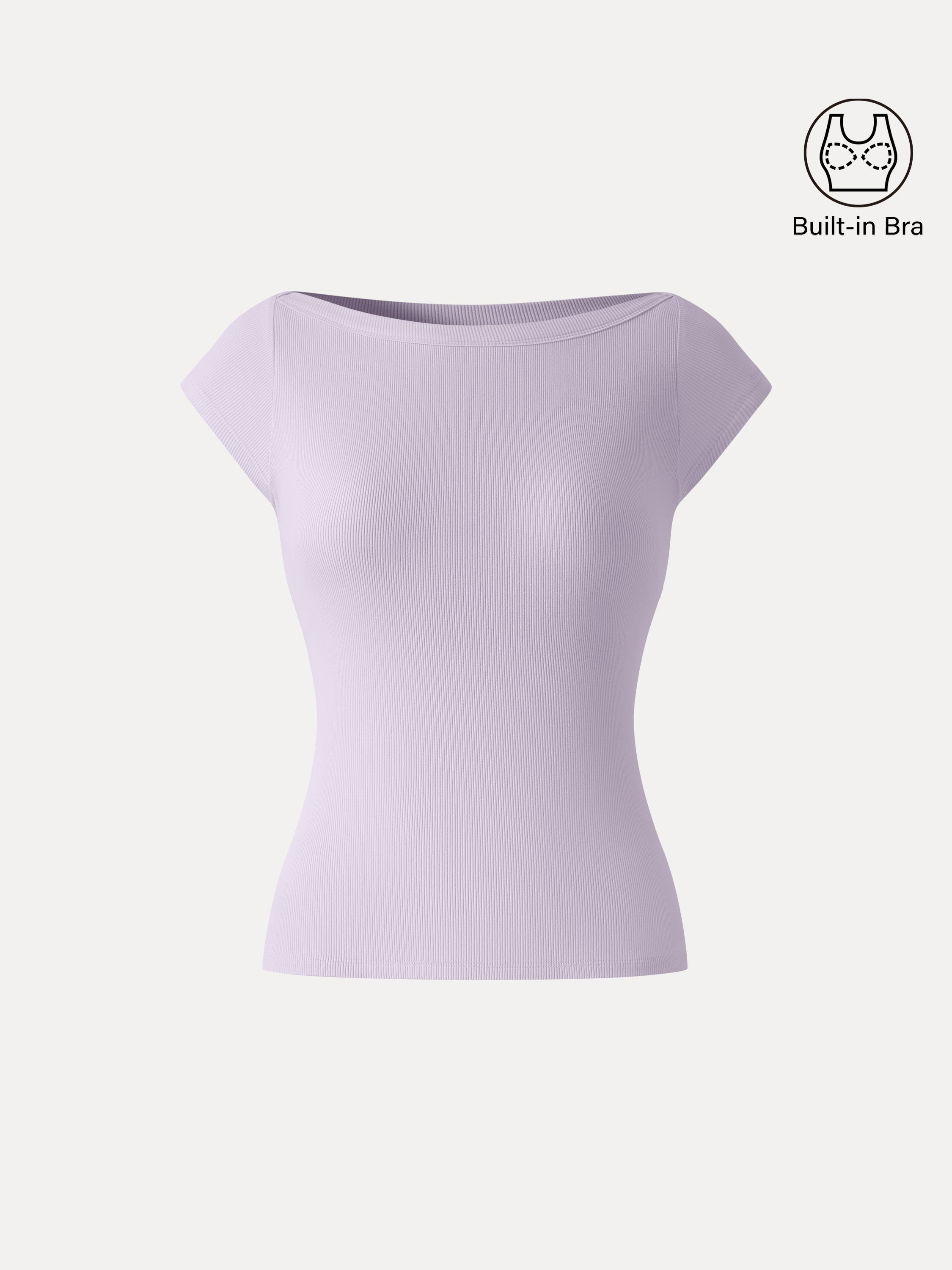 OGLmove Plantive Boatneck Cap Sleeve Bra Top