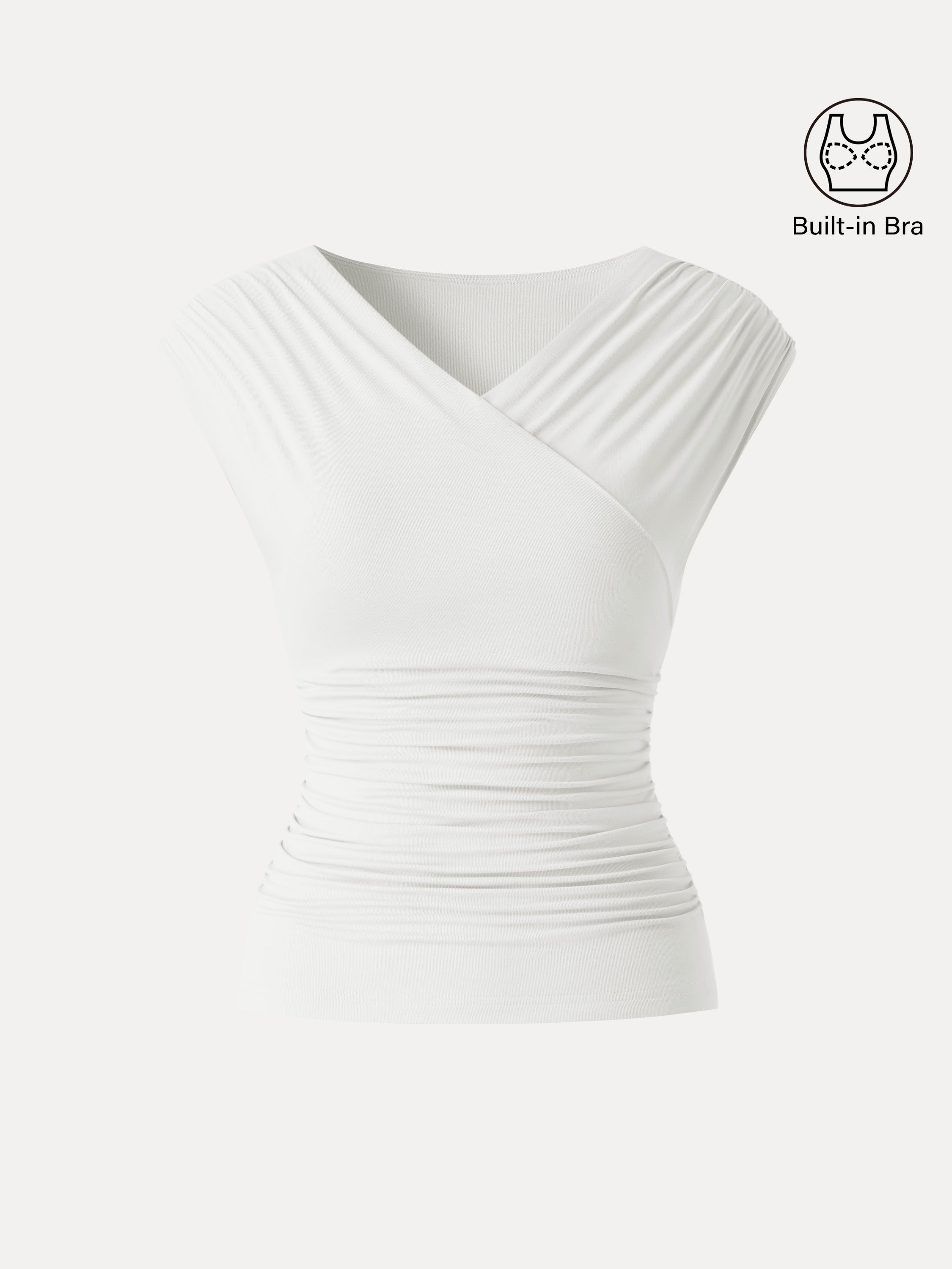 OGLmove SkinKiss Surplice V-Neck Ruching Bra Top