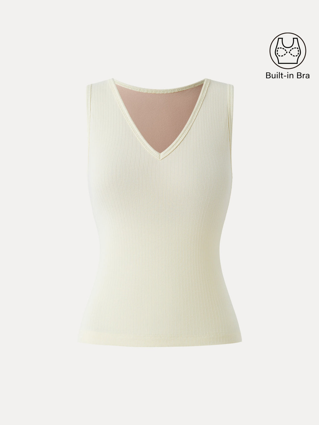 OGLmove Women's Stretch Cotton Pointelle V-Neck Sleeveless Bra Tank