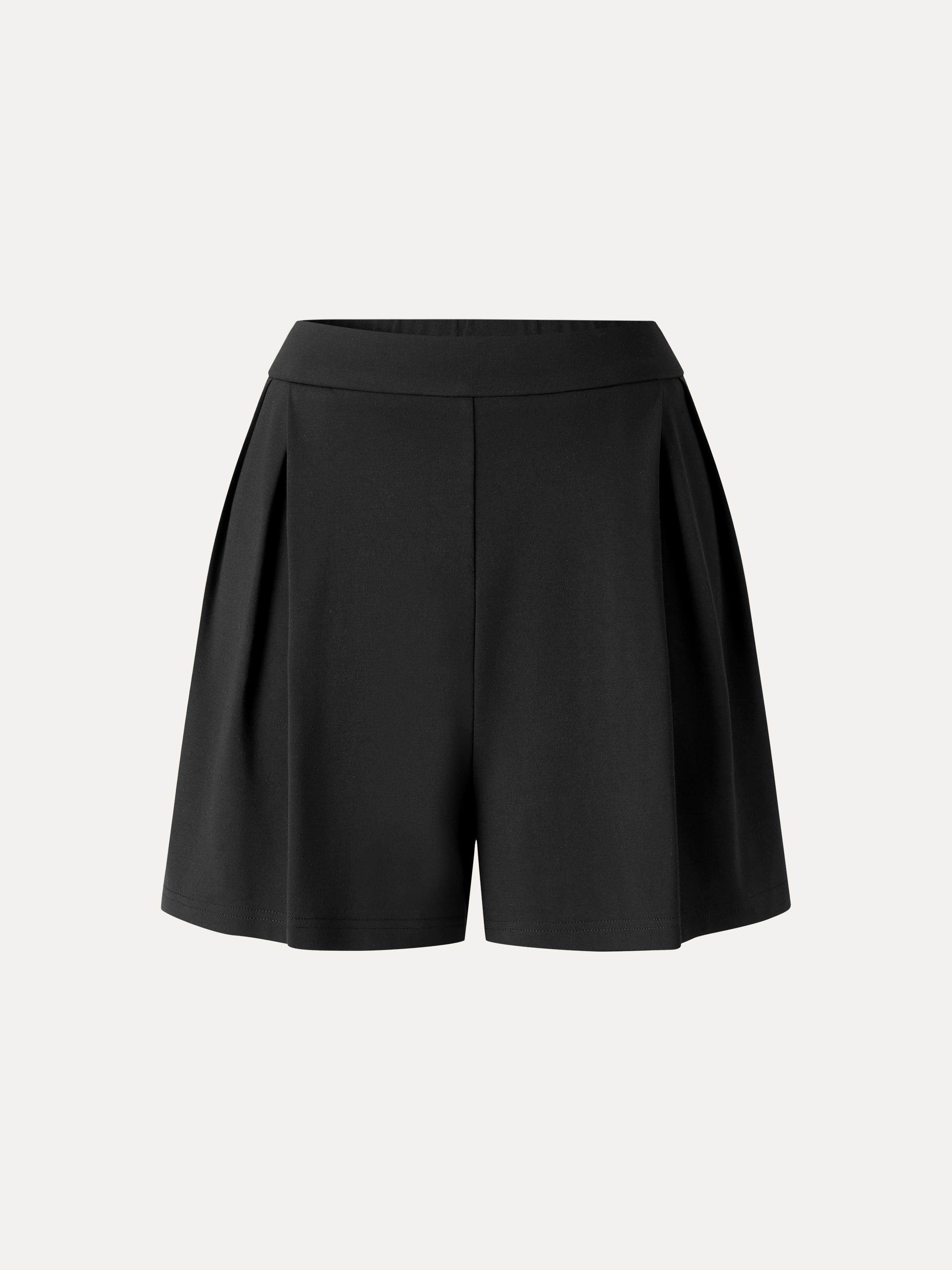 OGLmove Stretch Ponte Pleated Wide Leg Shorts