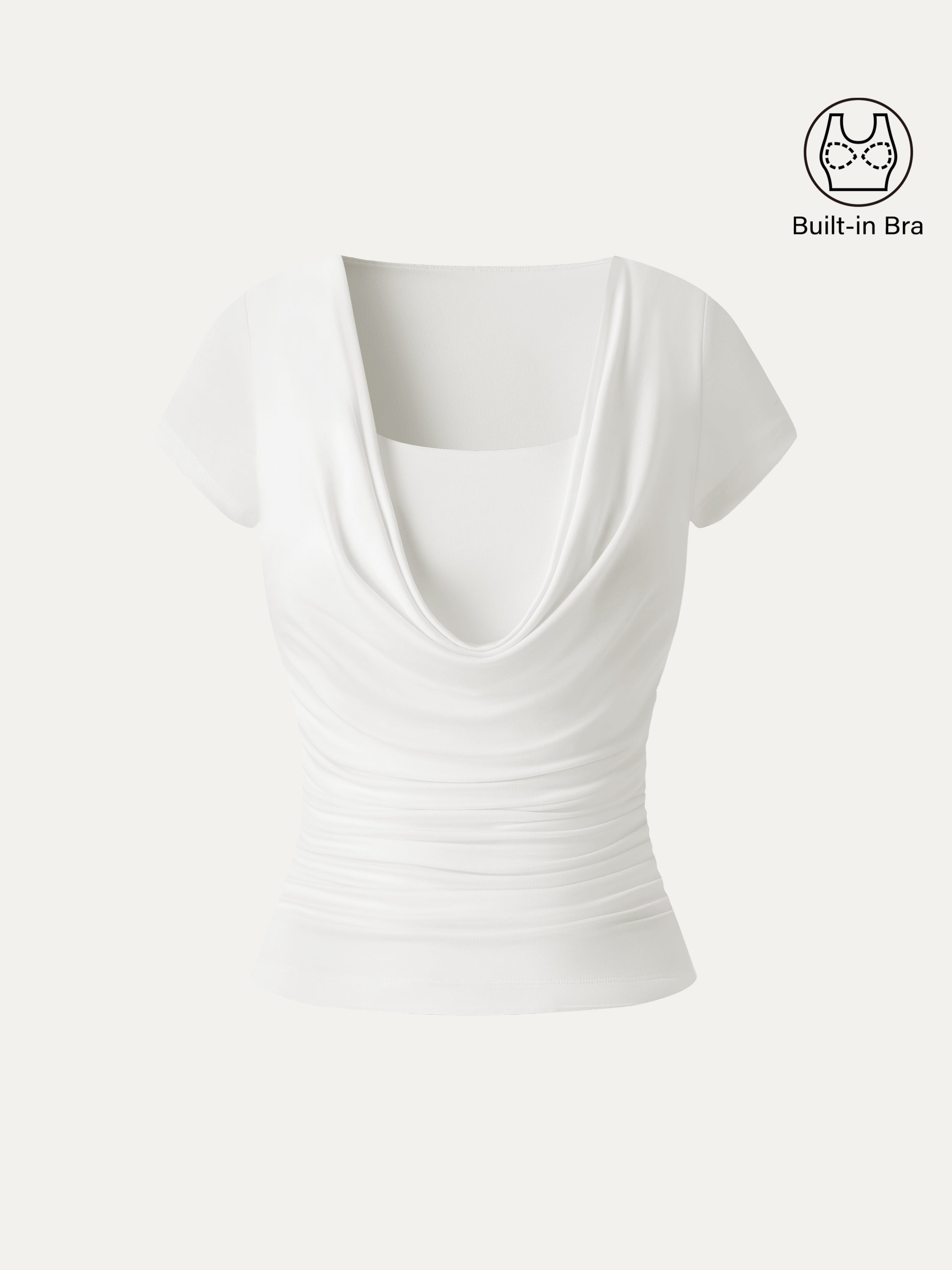 OGLmove Women's Cowl Neck Ruched Bra Top