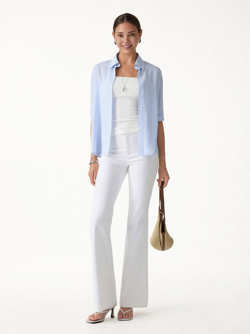 OGLmove Collared Elbow Sleeve Poplin Shirt