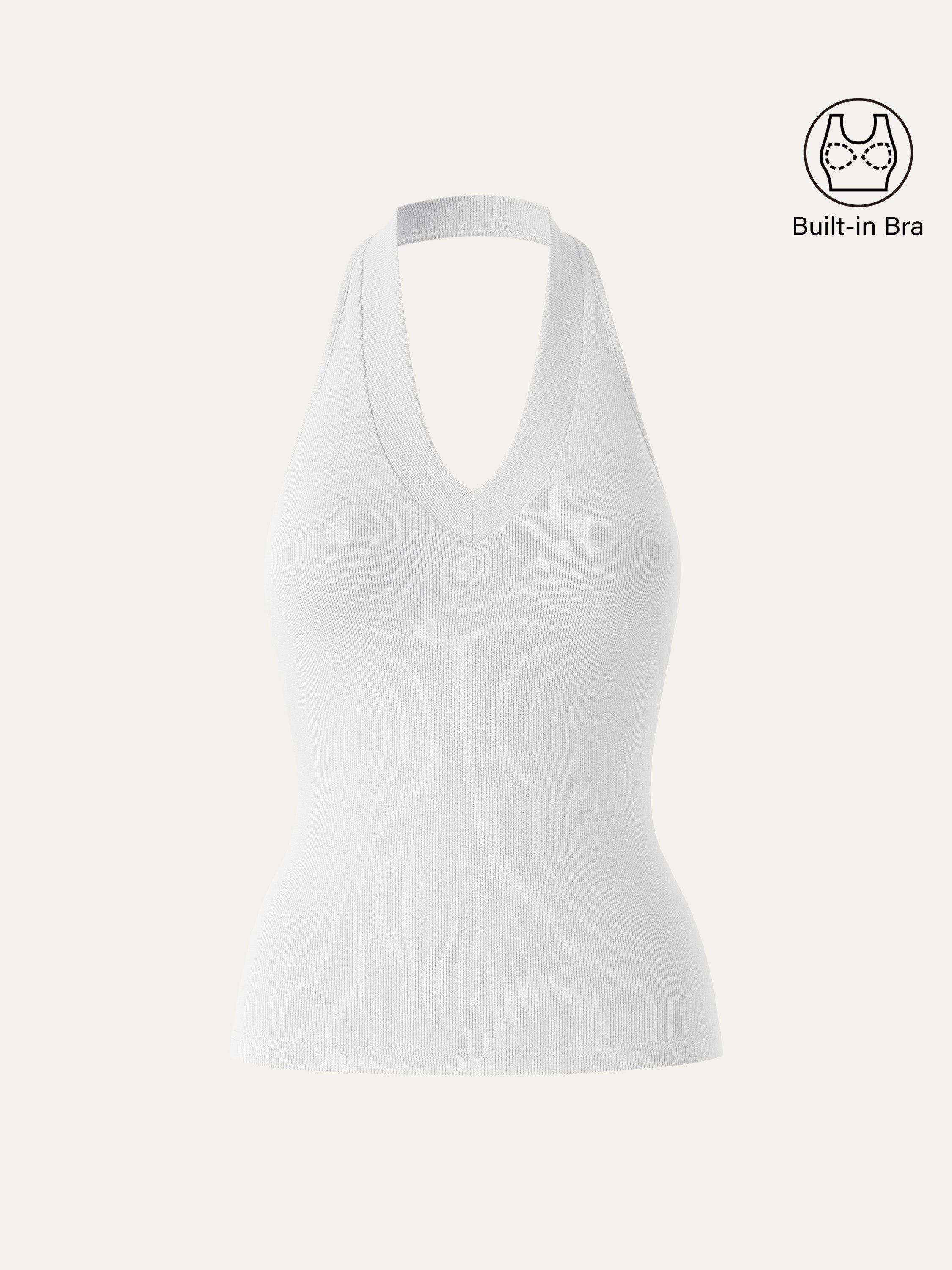 OGLmove Plantive Halter Neck Open Back Bra Tank